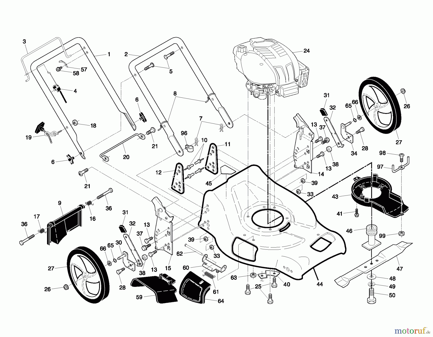  Jonsered Rasenmäher LM2153CMDAW (96141005901) - Jonsered Walk-Behind Mower (2007-03) FRAME