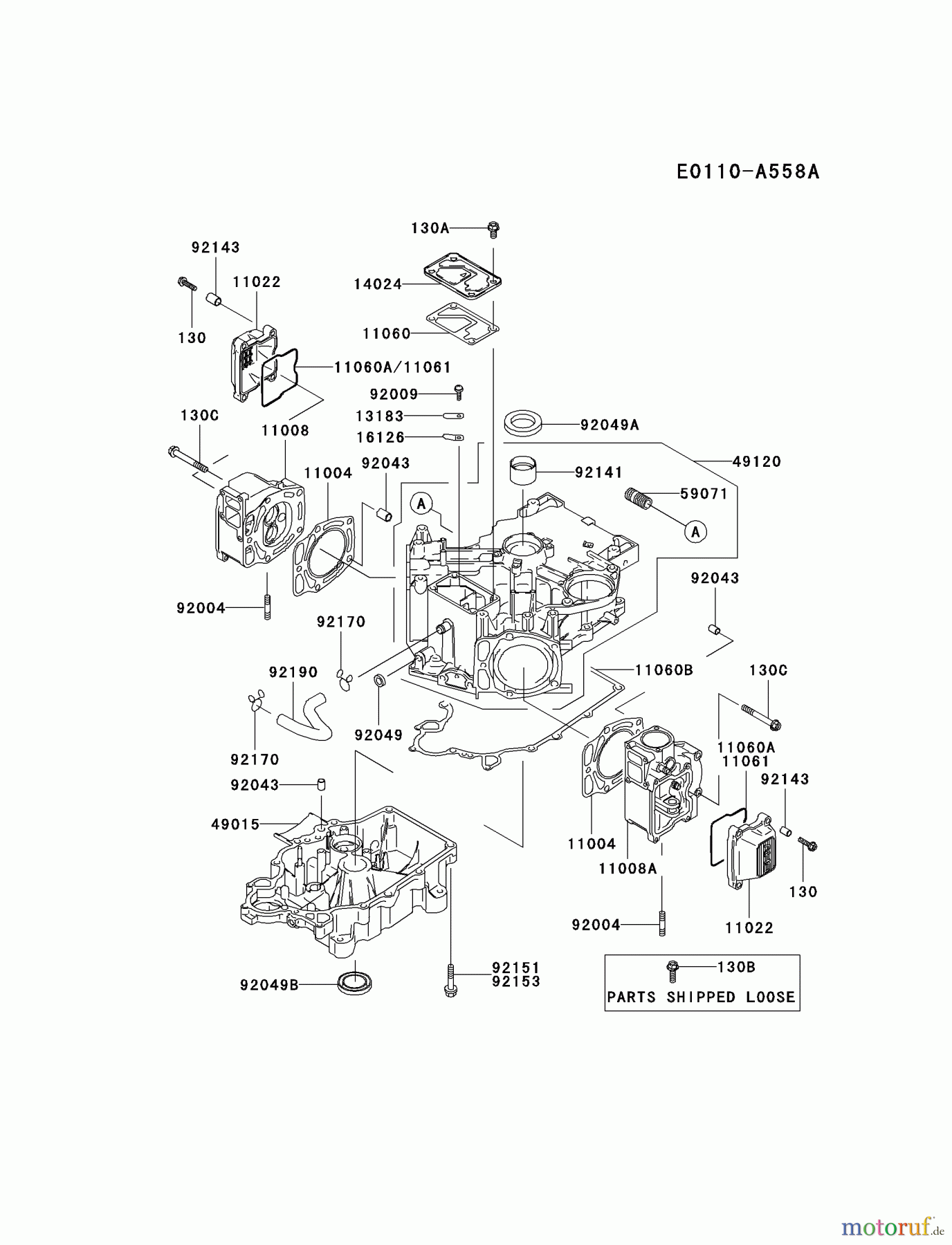  Kawasaki Motoren Motoren Vertikal FA210V - AS02 bis FH641V - DS24 FD611V-CS00 - Kawasaki FD611V 4-Stroke Engine CYLINDER/CRANKCASE