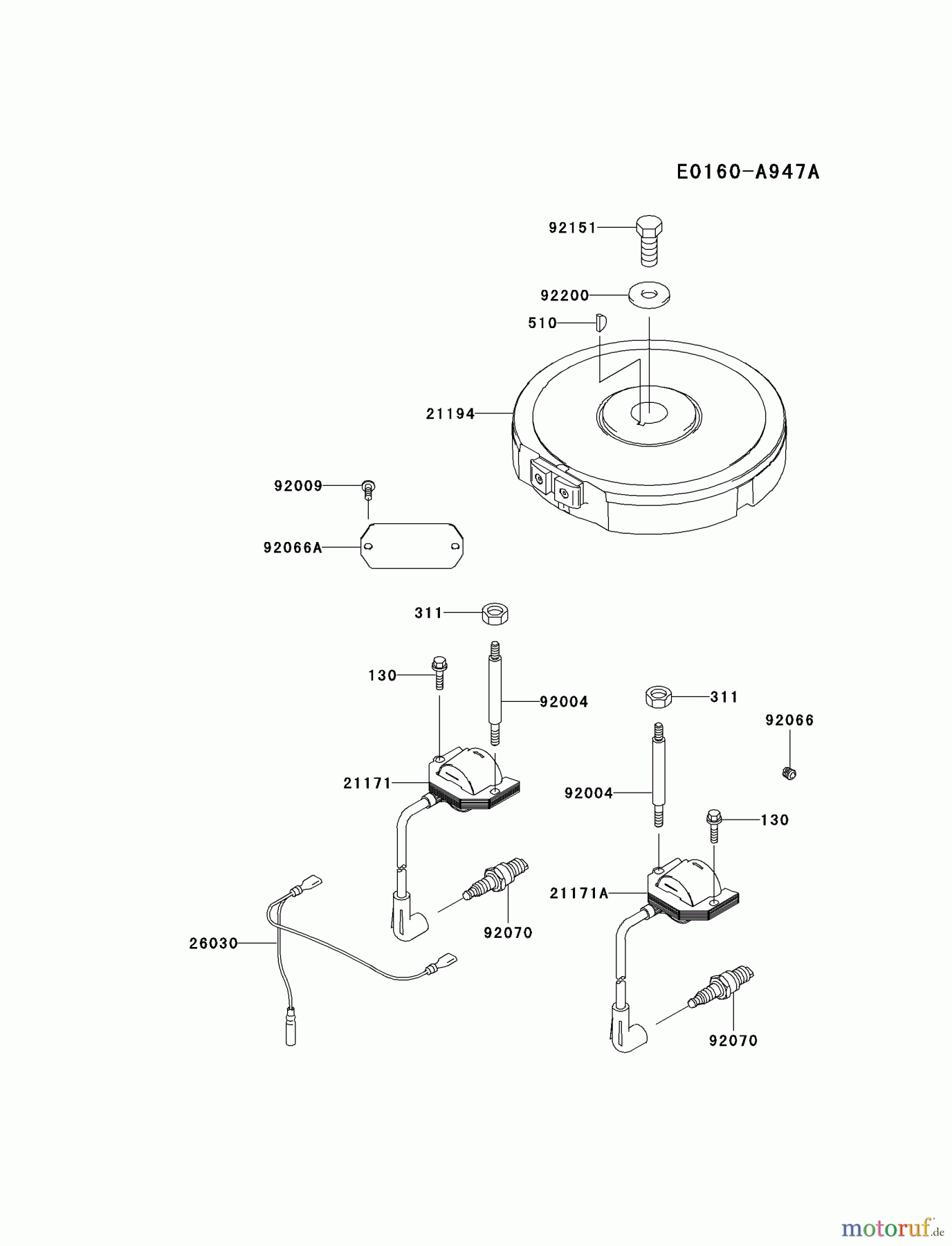  Kawasaki Motoren Motoren Vertikal FA210V - AS02 bis FH641V - DS24 FH381V-AS25 - Kawasaki FH381V 4-Stroke Engine ELECTRIC-EQUIPMENT