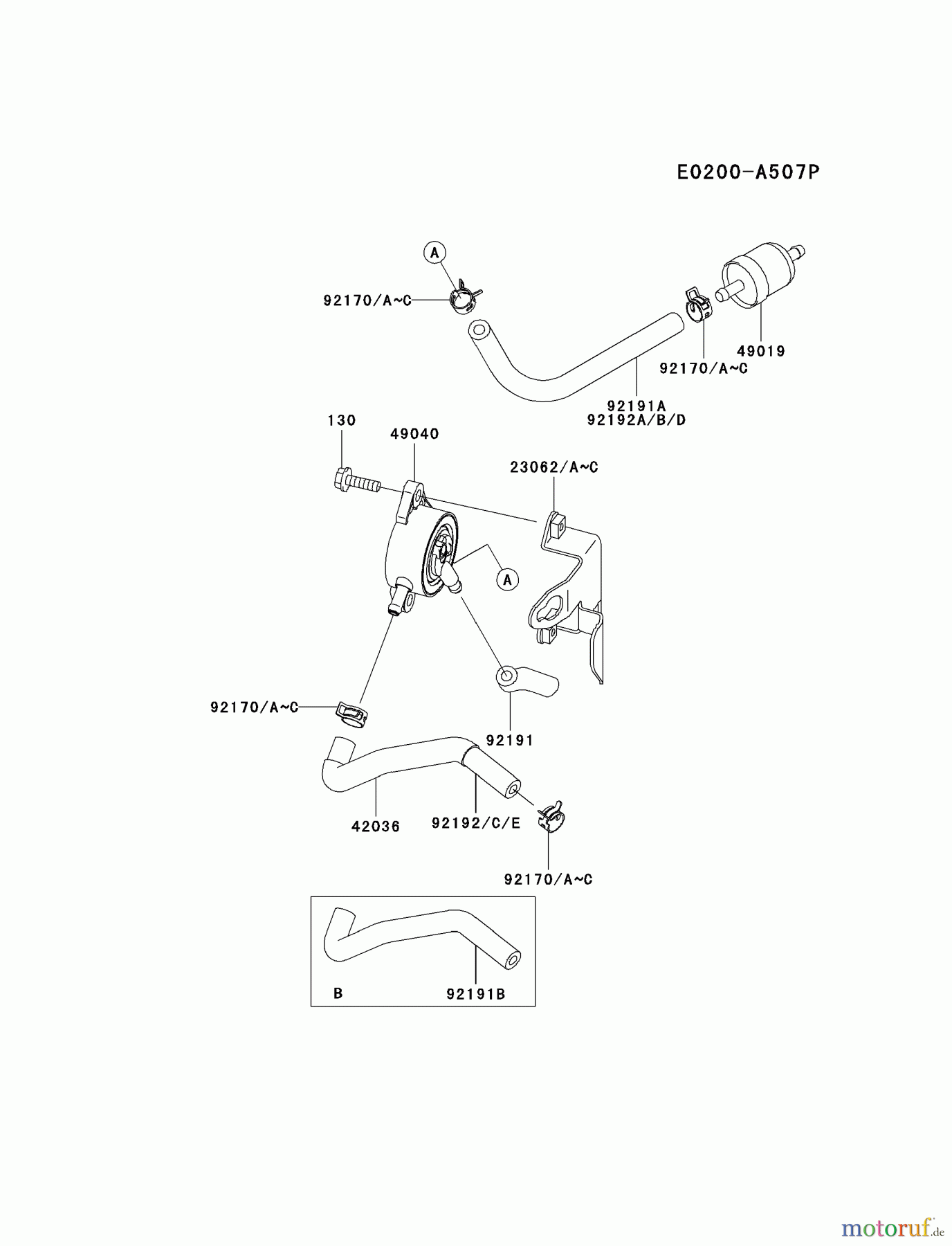  Kawasaki Motoren Motoren Vertikal FA210V - AS02 bis FH641V - DS24 FH381V-CS03 - Kawasaki FH381V 4-Stroke Engine FUEL-TANK/FUEL-VALVE