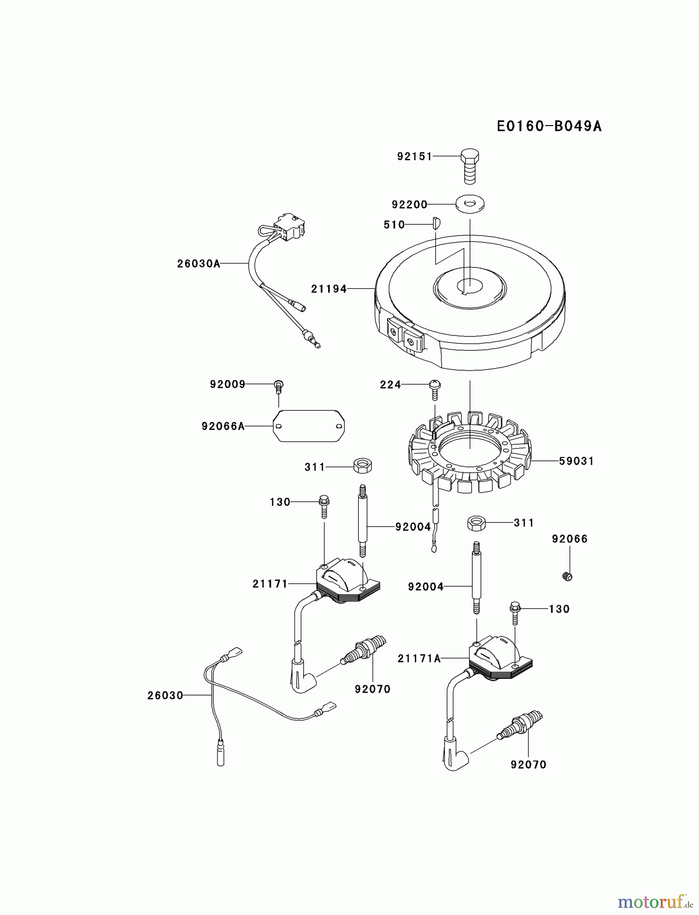  Kawasaki Motoren Motoren Vertikal FA210V - AS02 bis FH641V - DS24 FH381V-DS04 - Kawasaki FH381V 4-Stroke Engine ELECTRIC-EQUIPMENT