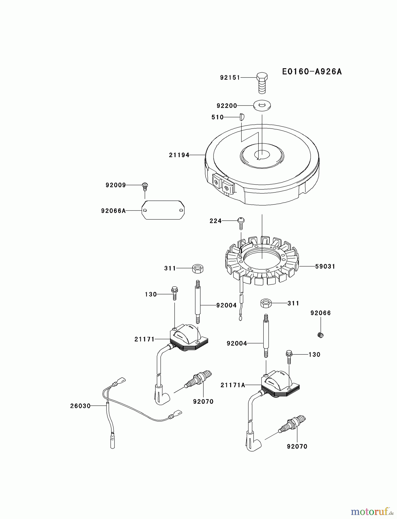  Kawasaki Motoren Motoren Vertikal FA210V - AS02 bis FH641V - DS24 FH381V-DS07 - Kawasaki FH381V 4-Stroke Engine ELECTRIC-EQUIPMENT