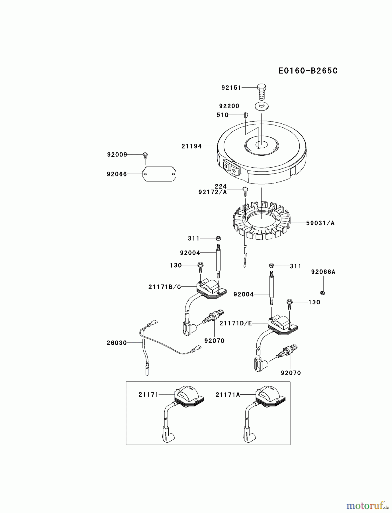  Kawasaki Motoren Motoren Vertikal FA210V - AS02 bis FH641V - DS24 FH381V-DS21 - Kawasaki FH381V 4-Stroke Engine ELECTRIC-EQUIPMENT