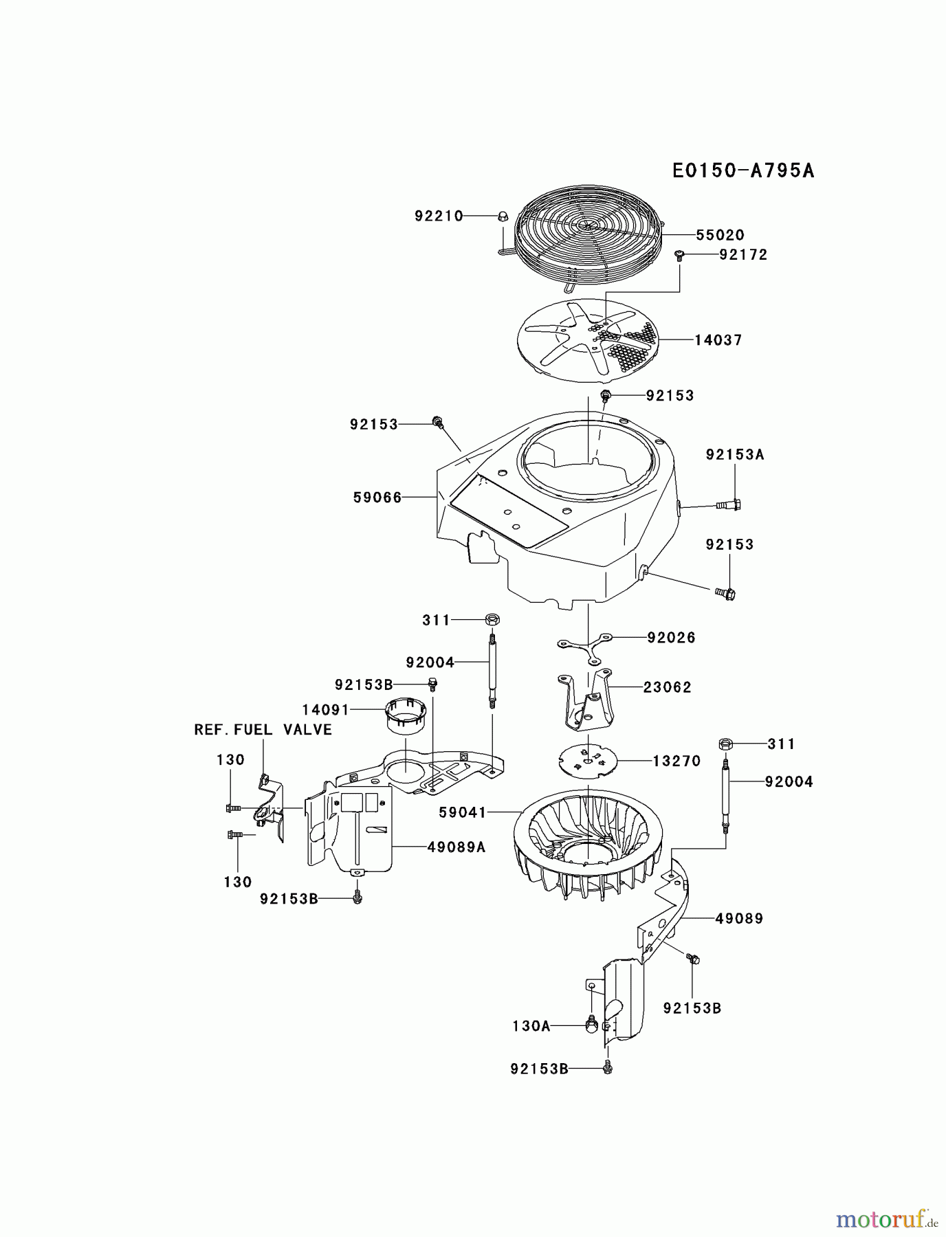  Kawasaki Motoren Motoren Vertikal FA210V - AS02 bis FH641V - DS24 FH381V-AW00 - Kawasaki FH381V 4-Stroke Engine COOLING-EQUIPMENT