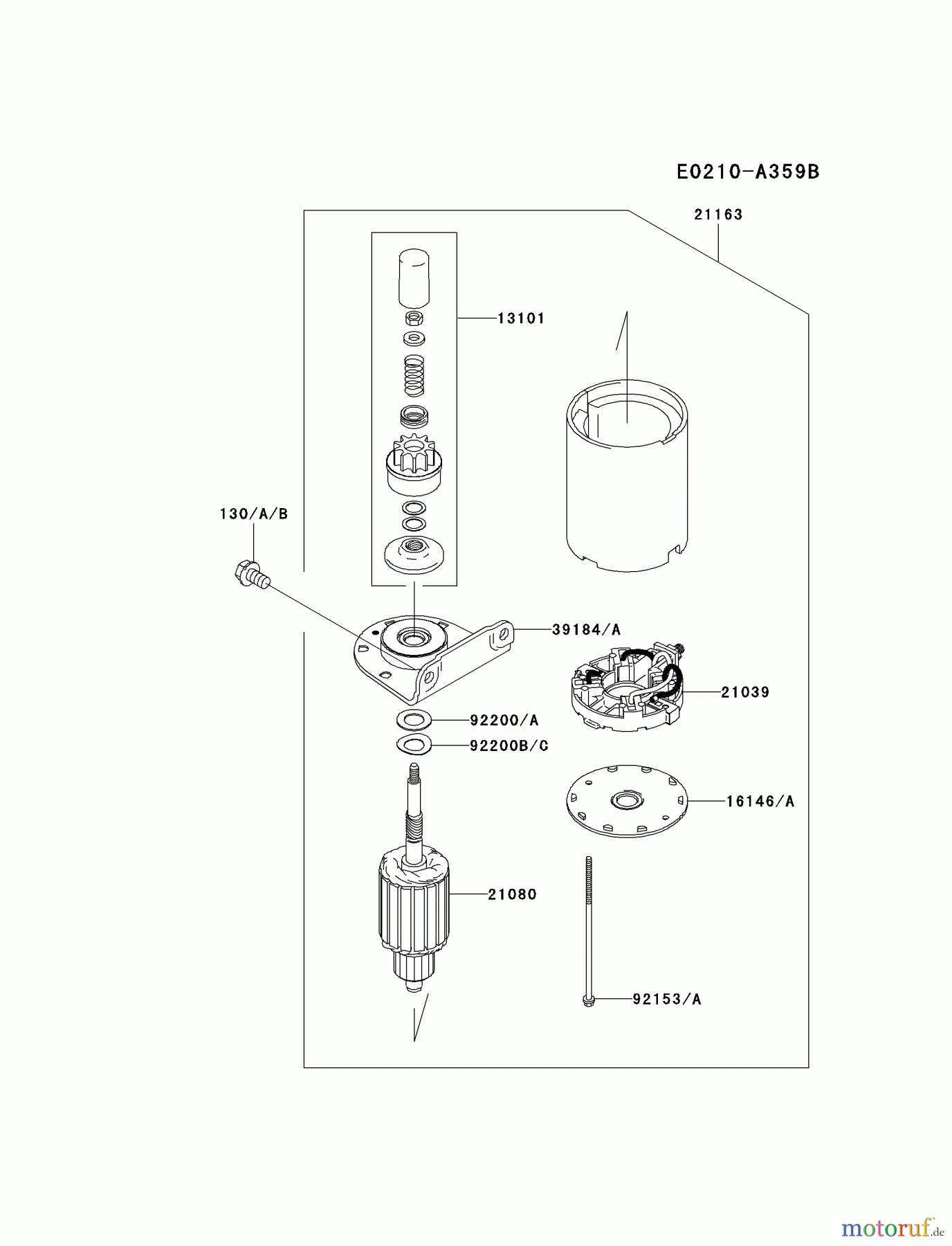  Kawasaki Motoren Motoren Vertikal FA210V - AS02 bis FH641V - DS24 FH430V-AS23 - Kawasaki FH430V 4-Stroke Engine STARTER