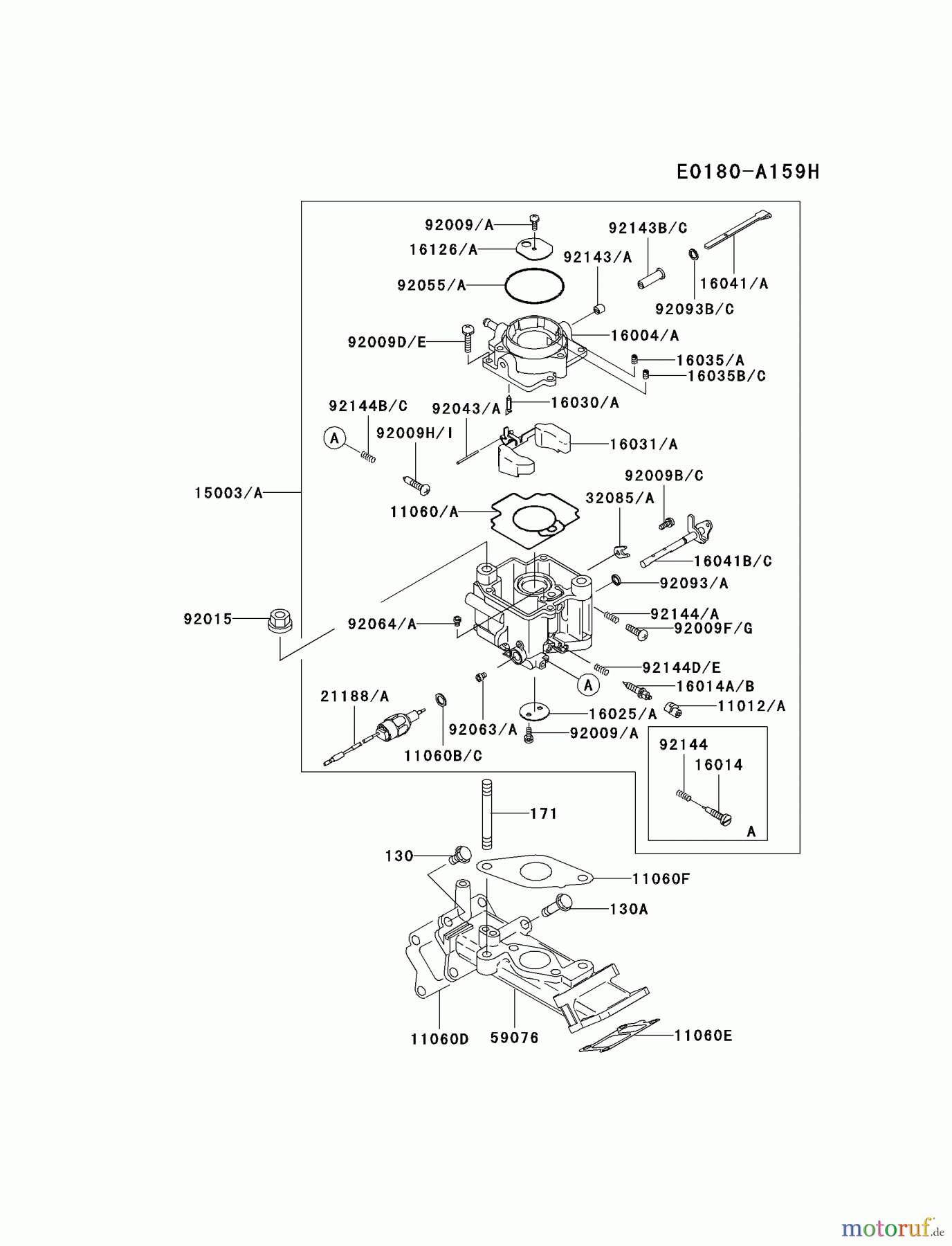  Kawasaki Motoren Motoren, Horizontal FD620D-CS08 - Kawasaki FD620D 4-Stroke Engine CARBURETOR #1