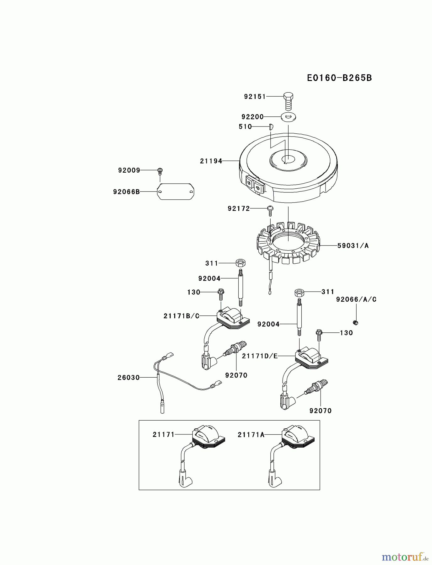  Kawasaki Motoren Motoren Vertikal FA210V - AS02 bis FH641V - DS24 FH430V-BS35 - Kawasaki FH430V 4-Stroke Engine ELECTRIC-EQUIPMENT