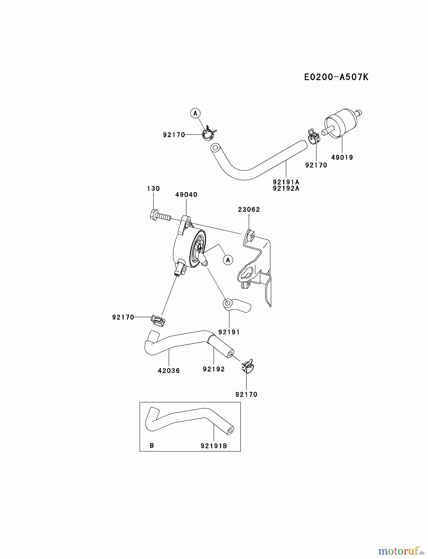  Kawasaki Motoren Motoren Vertikal FA210V - AS02 bis FH641V - DS24 FH430V-BS12 - Kawasaki FH430V 4-Stroke Engine FUEL-TANK/FUEL-VALVE