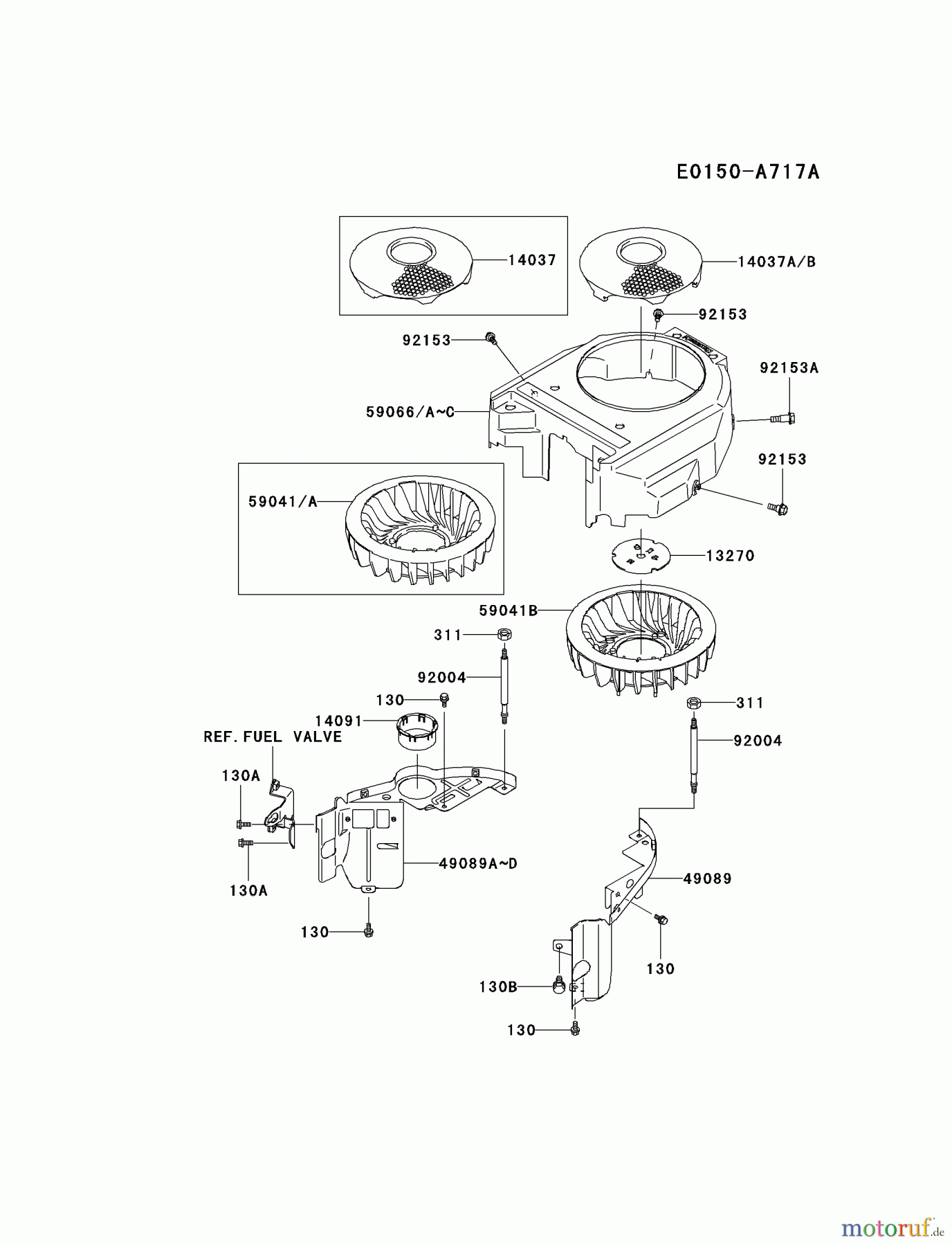  Kawasaki Motoren Motoren Vertikal FA210V - AS02 bis FH641V - DS24 FH430V-AS22 - Kawasaki FH430V 4-Stroke Engine COOLING-EQUIPMENT