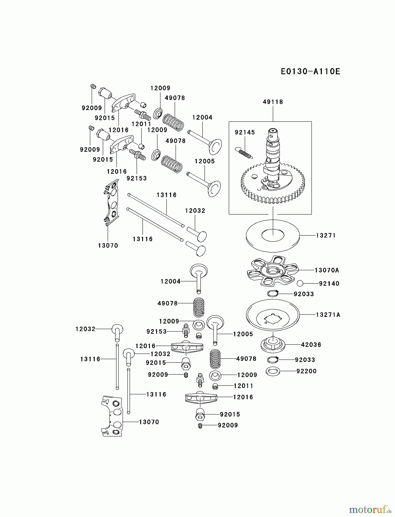  Kawasaki Motoren Motoren Vertikal FA210V - AS02 bis FH641V - DS24 FH430V-BS38 - Kawasaki FH430V 4-Stroke Engine VALVE/CAMSHAFT