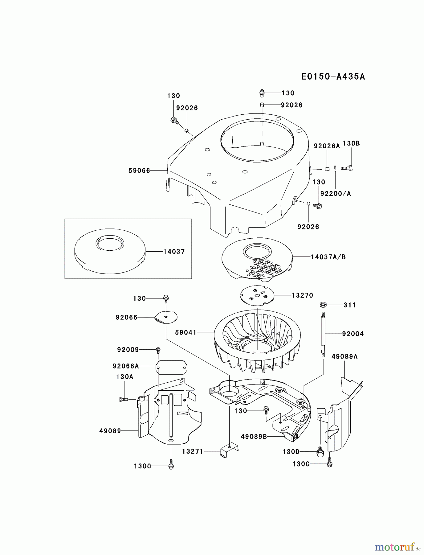  Kawasaki Motoren Motoren Vertikal FA210V - AS02 bis FH641V - DS24 FH451V-BS04 - Kawasaki FH451V 4-Stroke Engine COOLING-EQUIPMENT