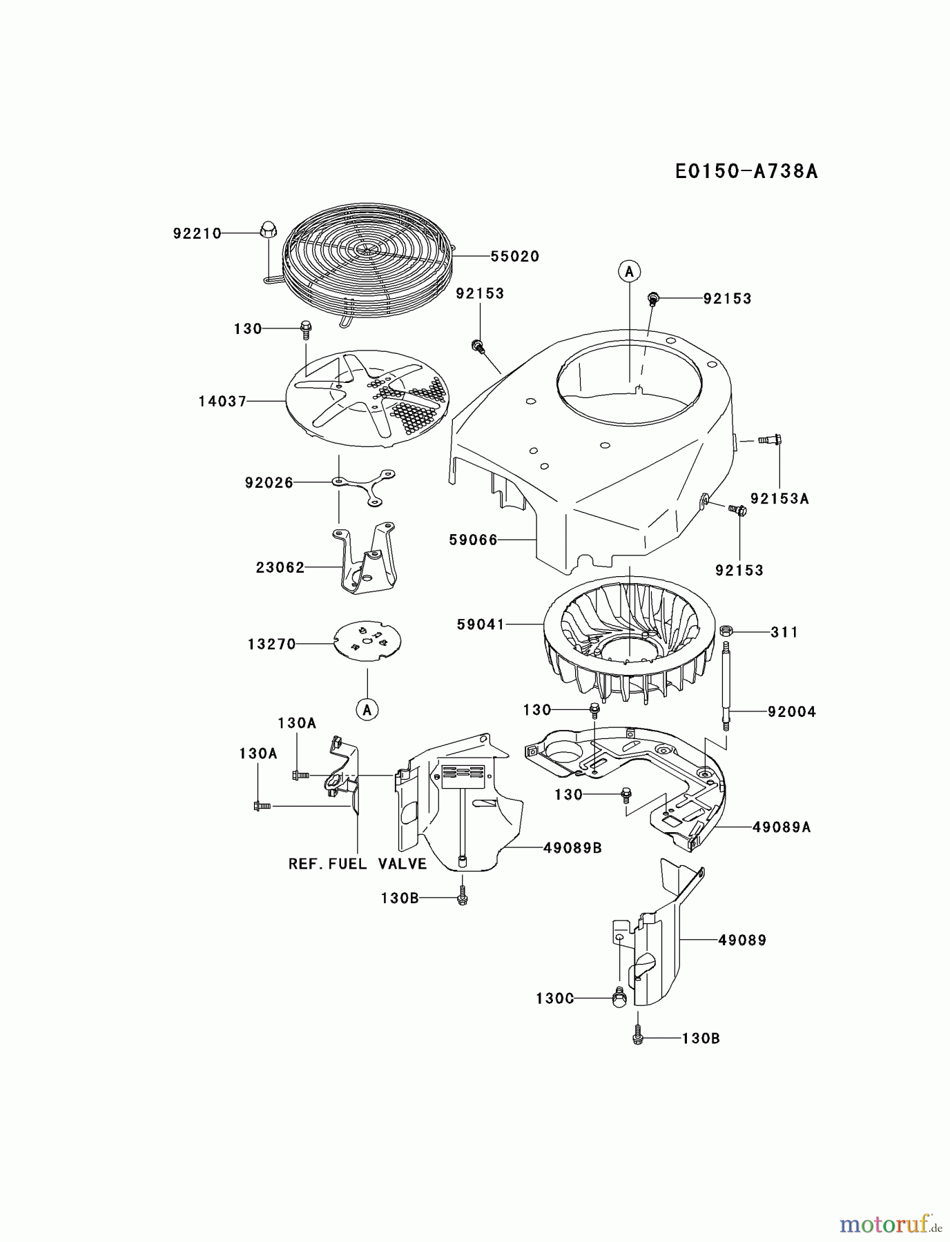  Kawasaki Motoren Motoren Vertikal FA210V - AS02 bis FH641V - DS24 FH451V-CS18 - Kawasaki FH451V 4-Stroke Engine COOLING-EQUIPMENT