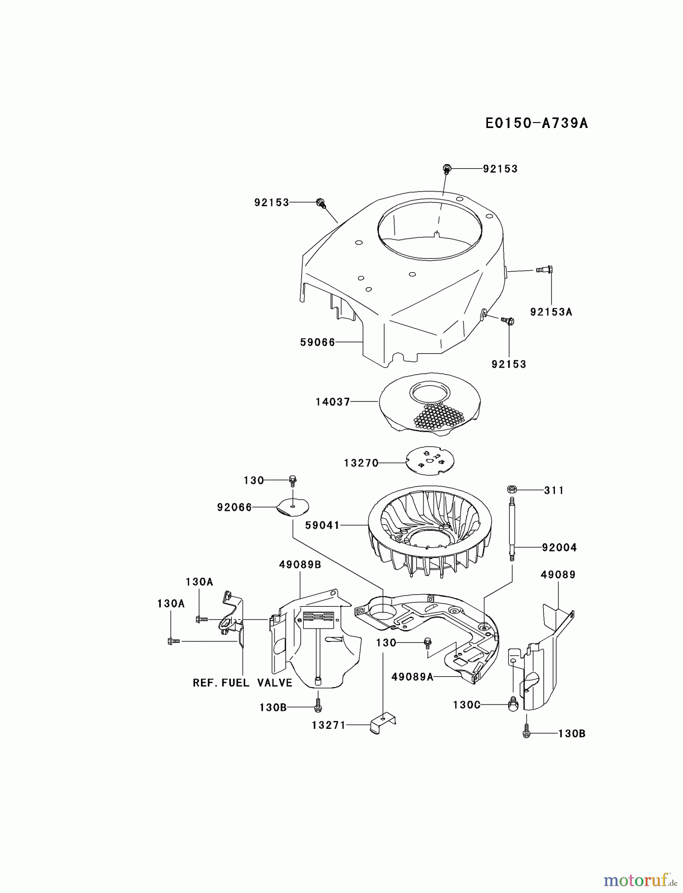  Kawasaki Motoren Motoren Vertikal FA210V - AS02 bis FH641V - DS24 FH451V-DS05 - Kawasaki FH451V 4-Stroke Engine COOLING-EQUIPMENT