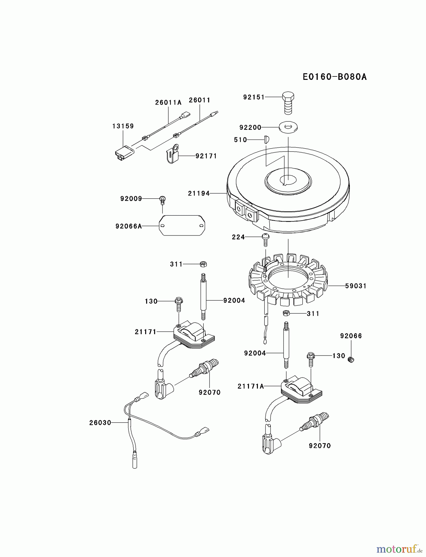  Kawasaki Motoren Motoren Vertikal FA210V - AS02 bis FH641V - DS24 FH480V-AS24 - Kawasaki FH480V 4-Stroke Engine ELECTRIC-EQUIPMENT