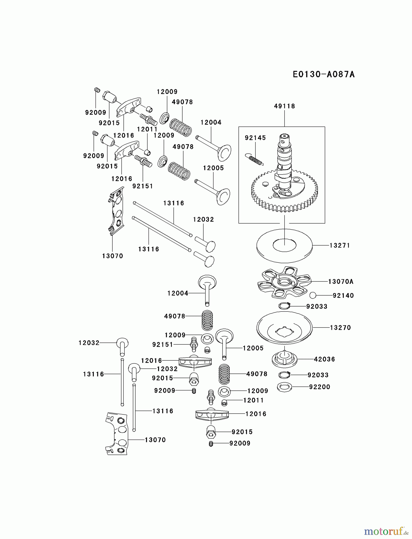  Kawasaki Motoren Motoren Vertikal FA210V - AS02 bis FH641V - DS24 FH430V-AS04 - Kawasaki FH430V 4-Stroke Engine VALVE/CAMSHAFT