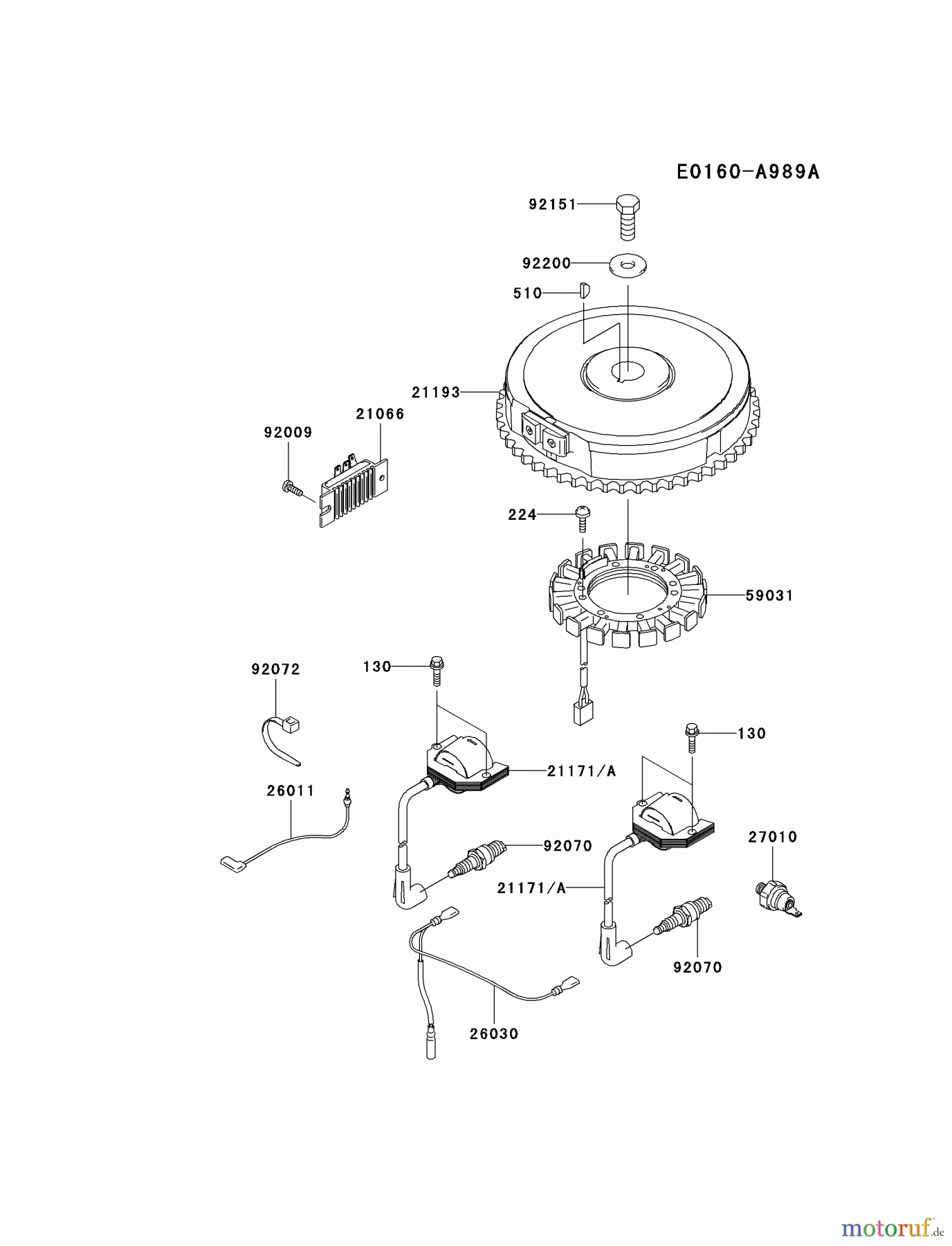  Kawasaki Motoren Motoren Vertikal FA210V - AS02 bis FH641V - DS24 FH500V-AS40 - Kawasaki FH500V 4-Stroke Engine ELECTRIC-EQUIPMENT