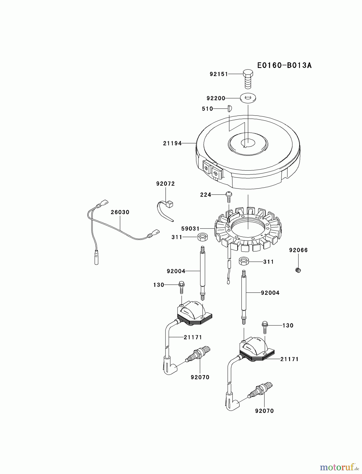  Kawasaki Motoren Motoren Vertikal FA210V - AS02 bis FH641V - DS24 FH500V-BS02 - Kawasaki FH500V 4-Stroke Engine ELECTRIC-EQUIPMENT