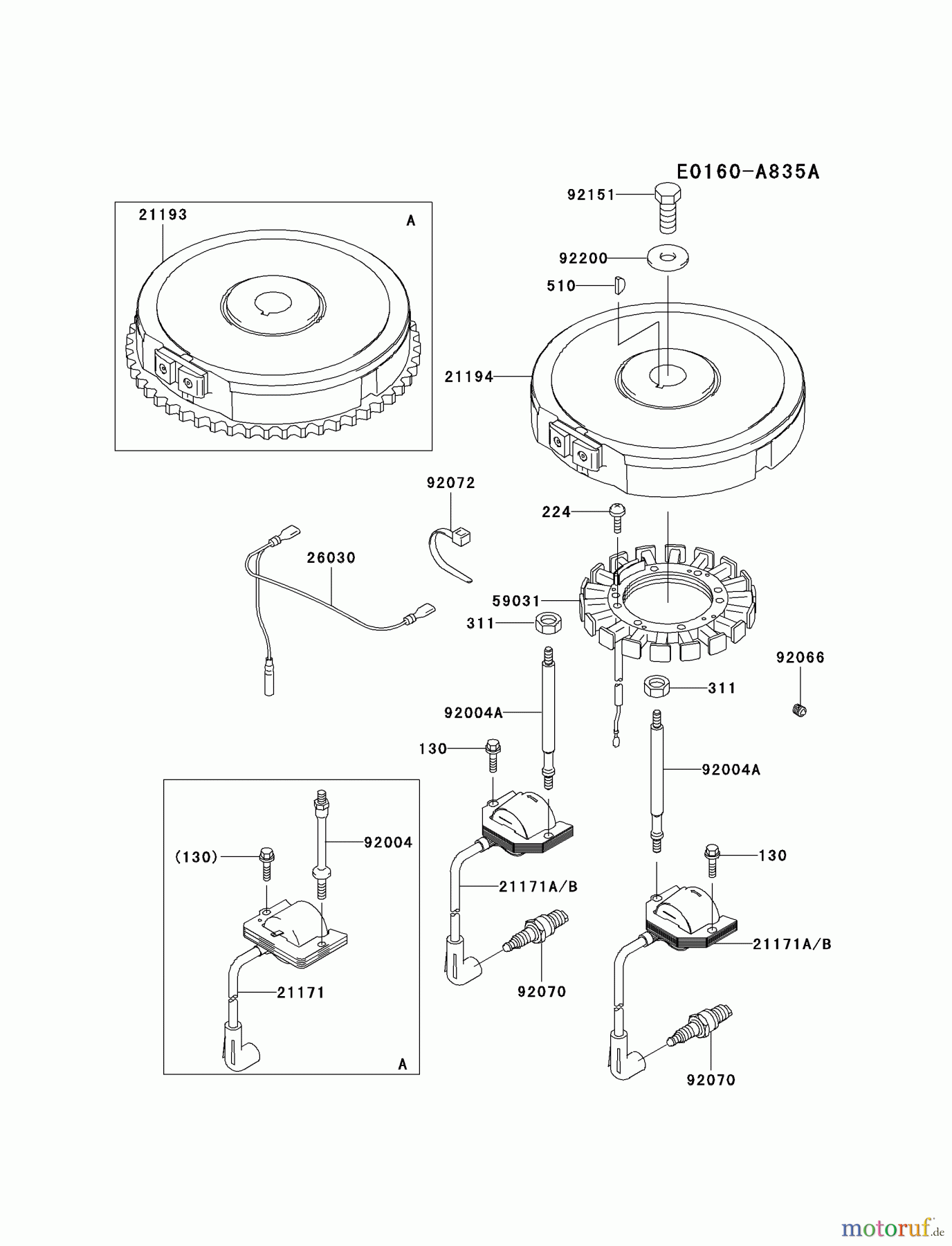  Kawasaki Motoren Motoren Vertikal FA210V - AS02 bis FH641V - DS24 FH500V-AS31 - Kawasaki FH500V 4-Stroke Engine ELECTRIC-EQUIPMENT