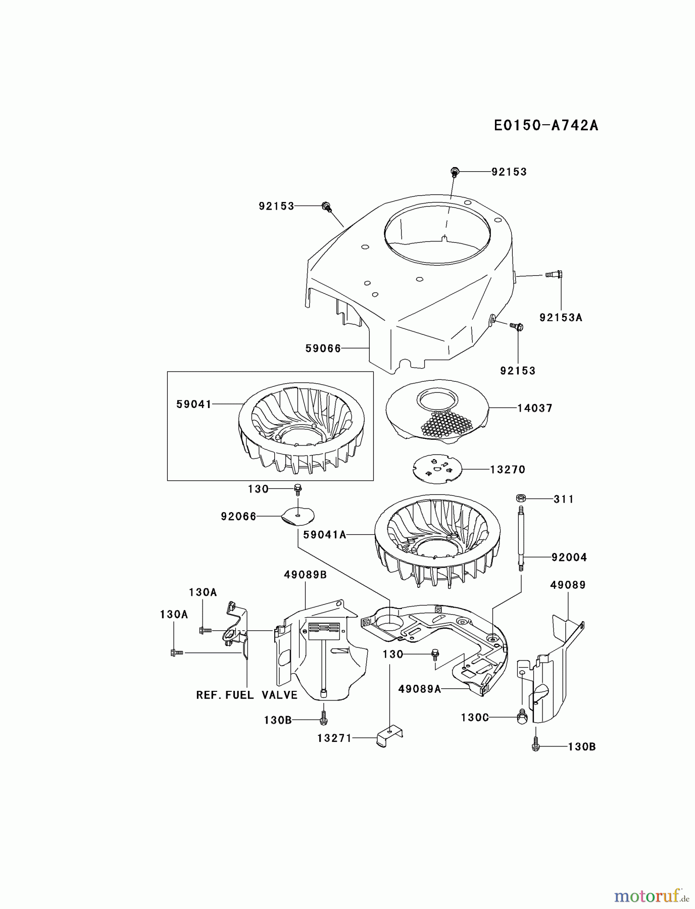  Kawasaki Motoren Motoren Vertikal FA210V - AS02 bis FH641V - DS24 FH451V-BS11 - Kawasaki FH451V 4-Stroke Engine COOLING-EQUIPMENT