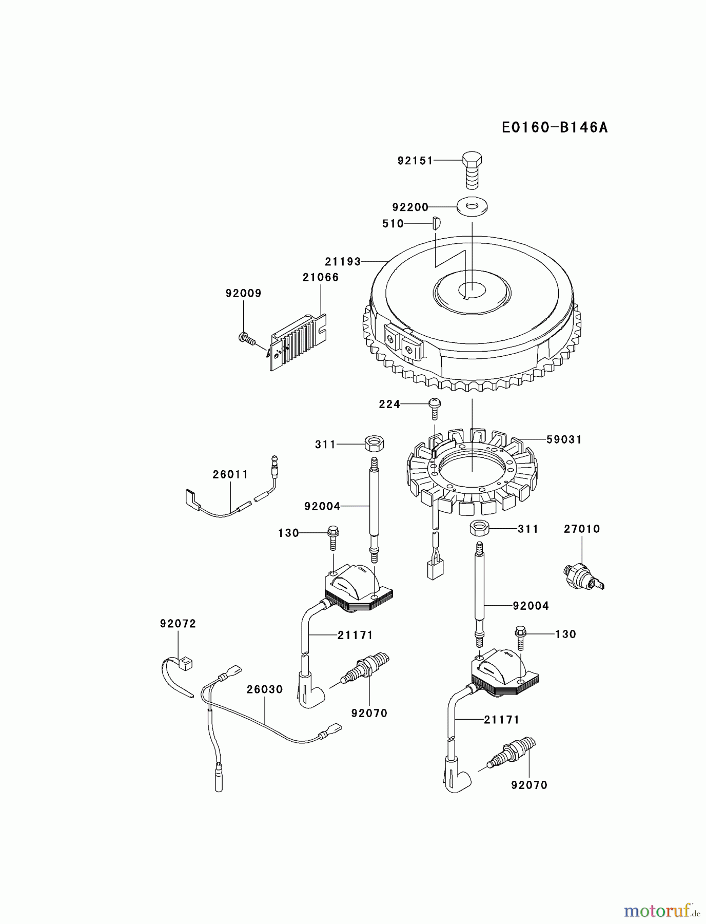  Kawasaki Motoren Motoren Vertikal FA210V - AS02 bis FH641V - DS24 FH500V-HS10 - Kawasaki FH500V 4-Stroke Engine ELECTRIC-EQUIPMENT