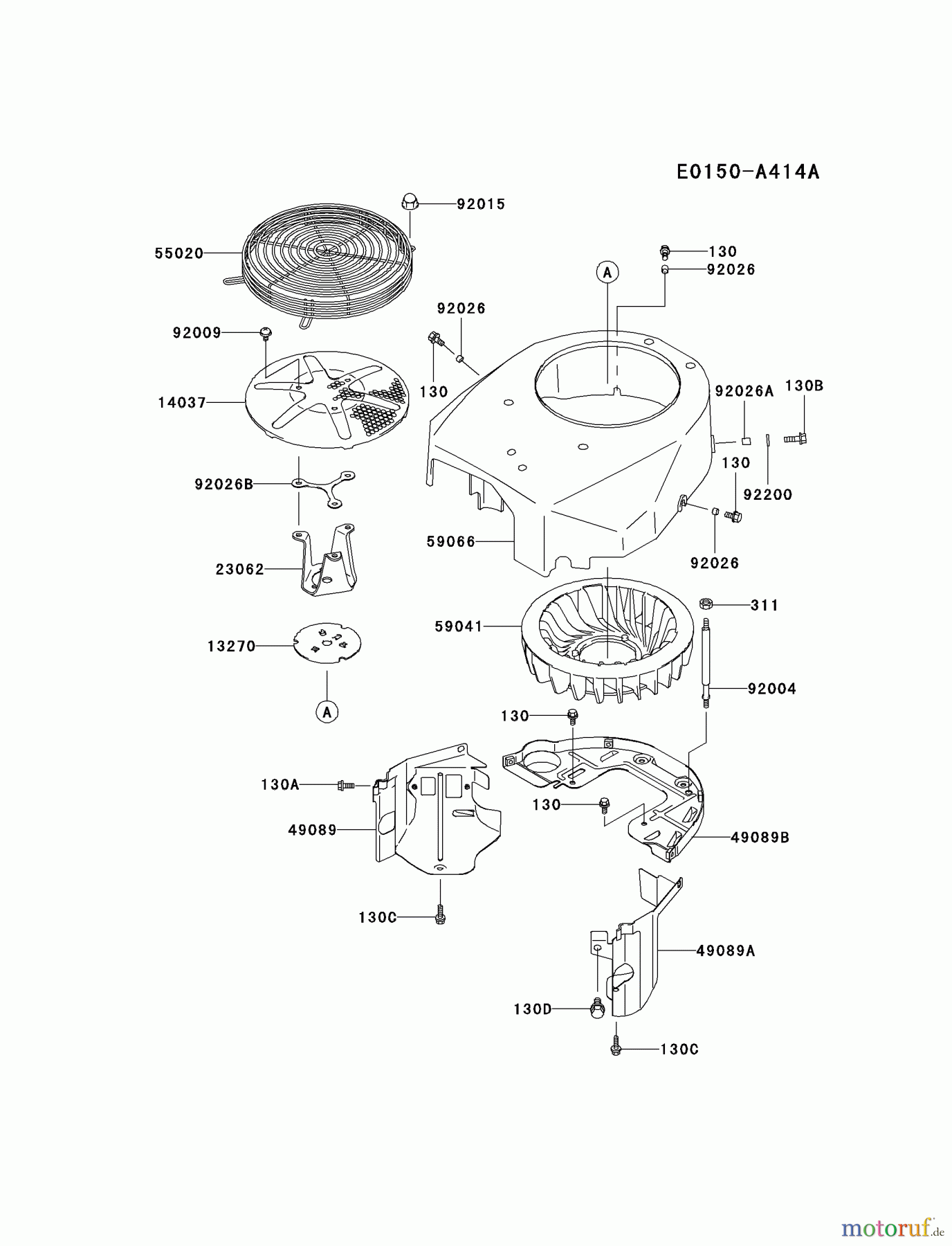  Kawasaki Motoren Motoren Vertikal FA210V - AS02 bis FH641V - DS24 FH451V-AS16 - Kawasaki FH451V 4-Stroke Engine COOLING-EQUIPMENT