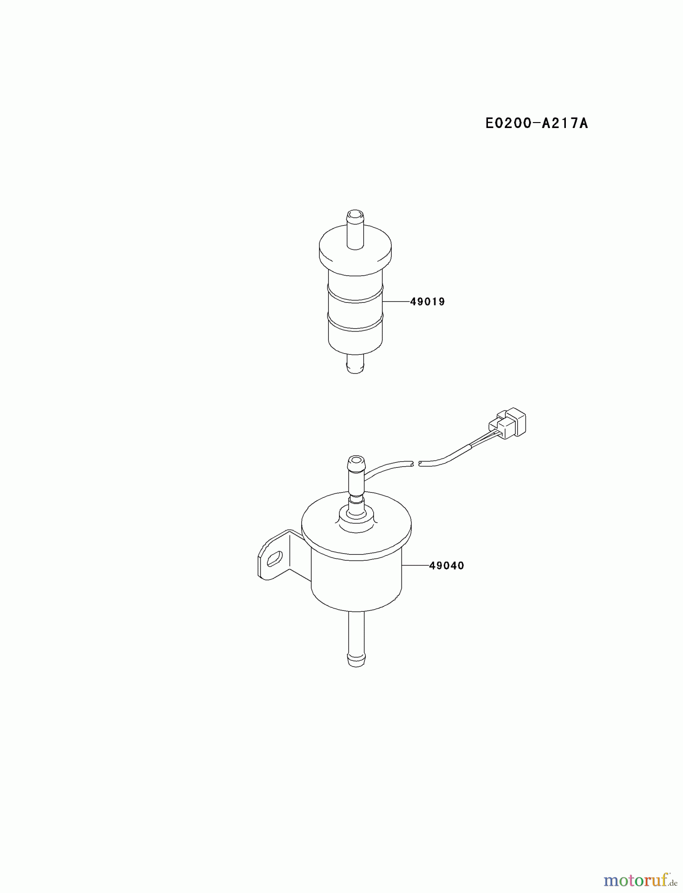  Kawasaki Motoren Motoren, Horizontal FD620D-BS20 - Kawasaki FD620D 4-Stroke Engine FUEL-TANK/FUEL-VALVE