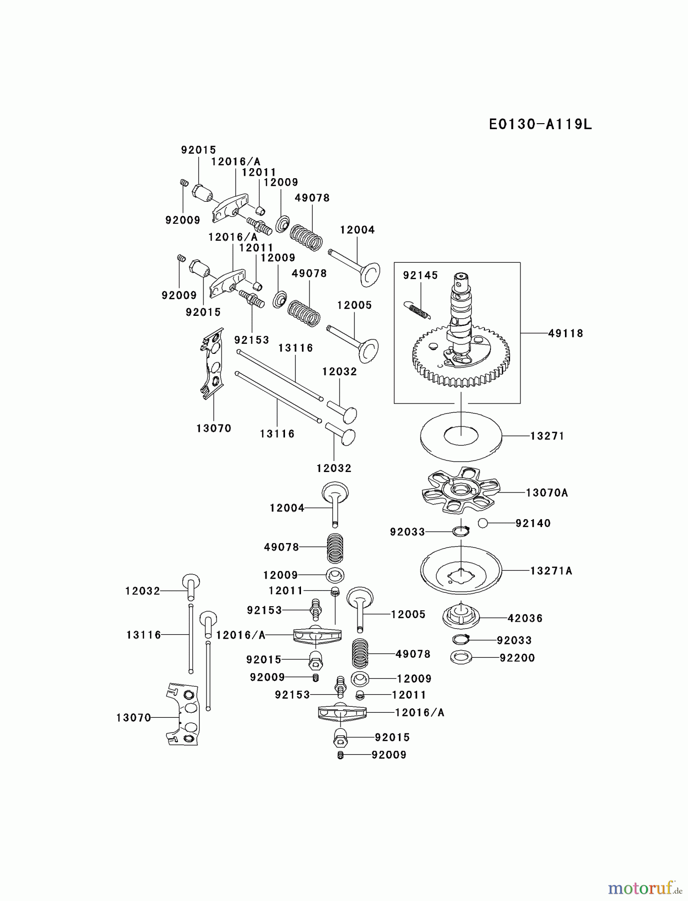  Kawasaki Motoren Motoren Vertikal FA210V - AS02 bis FH641V - DS24 FH541V-AS39 - Kawasaki FH541V 4-Stroke Engine VALVE/CAMSHAFT