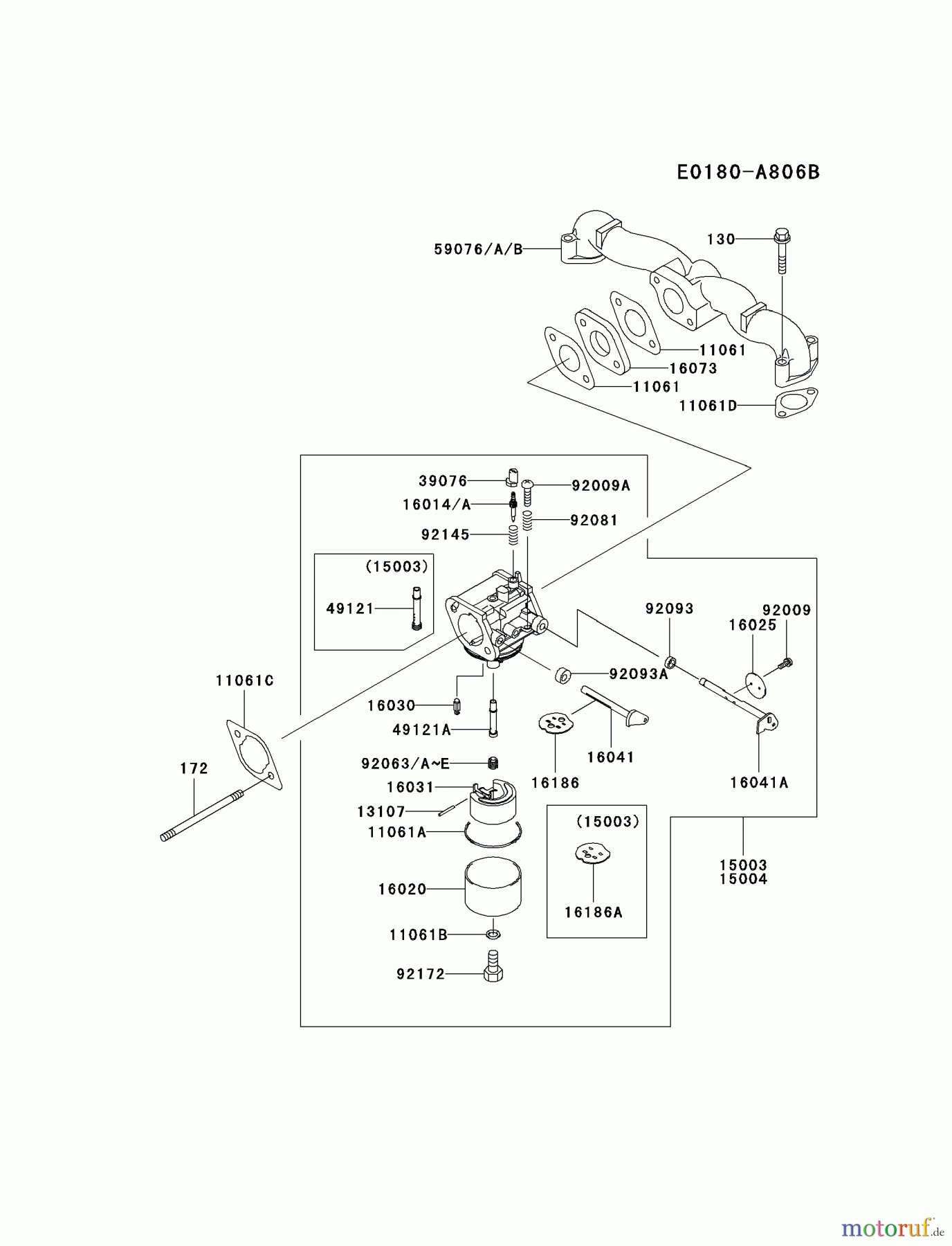  Kawasaki Motoren Motoren Vertikal FA210V - AS02 bis FH641V - DS24 FH541V-BS46 - Kawasaki FH541V 4-Stroke Engine CARBURETOR