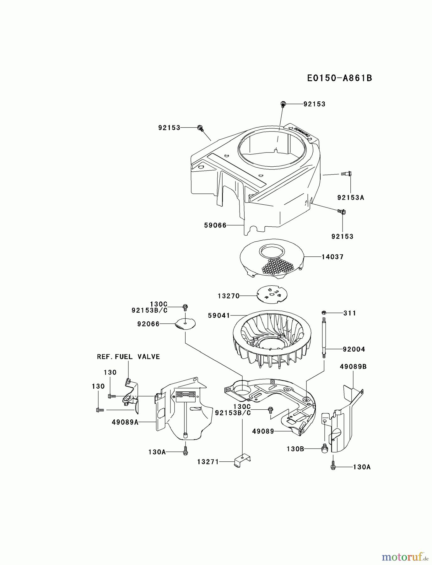  Kawasaki Motoren Motoren Vertikal FA210V - AS02 bis FH641V - DS24 FH541V-BS40 - Kawasaki FH541V 4-Stroke Engine COOLING-EQUIPMENT