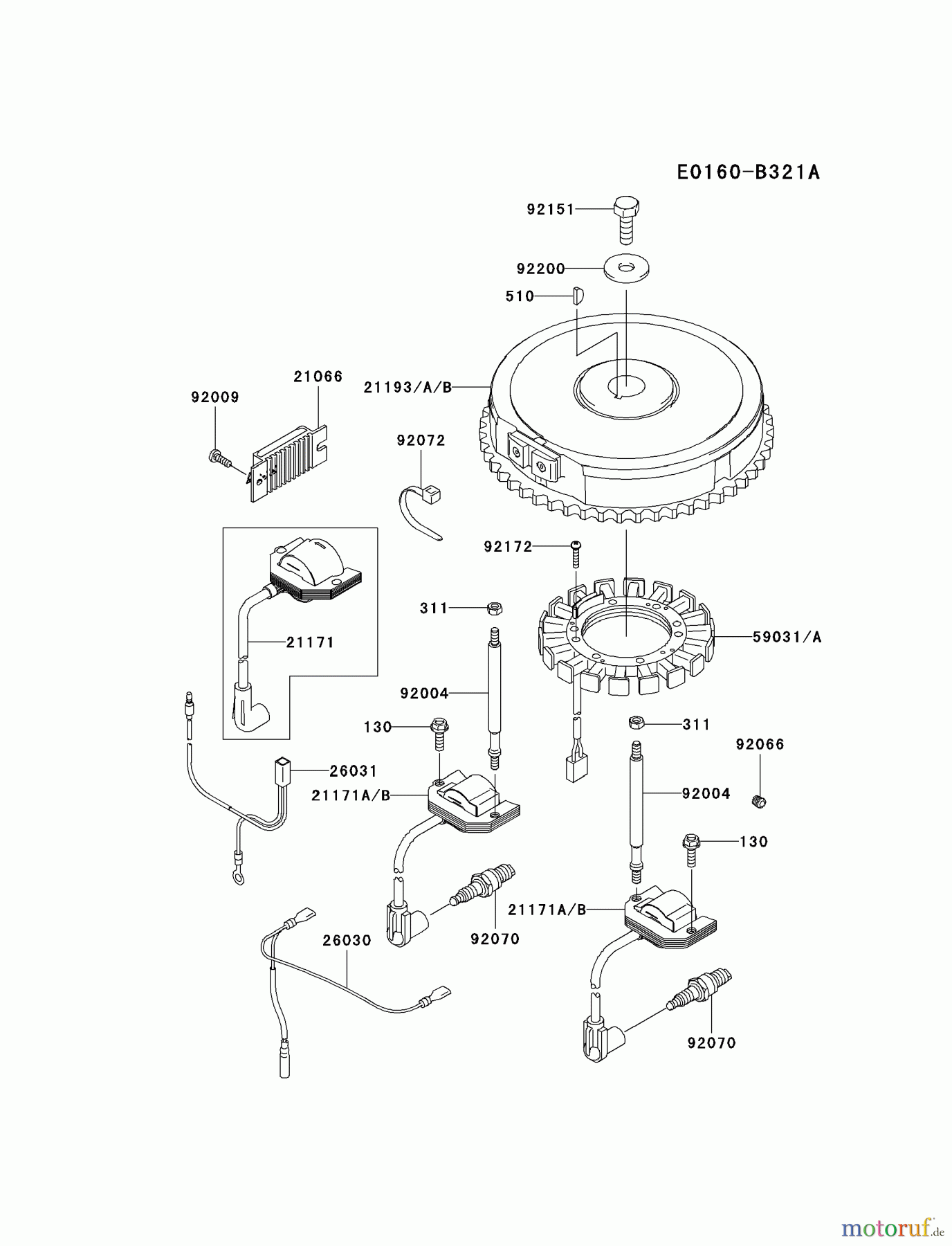  Kawasaki Motoren Motoren Vertikal FA210V - AS02 bis FH641V - DS24 FH541V-AS44 - Kawasaki FH541V 4-Stroke Engine ELECTRIC-EQUIPMENT