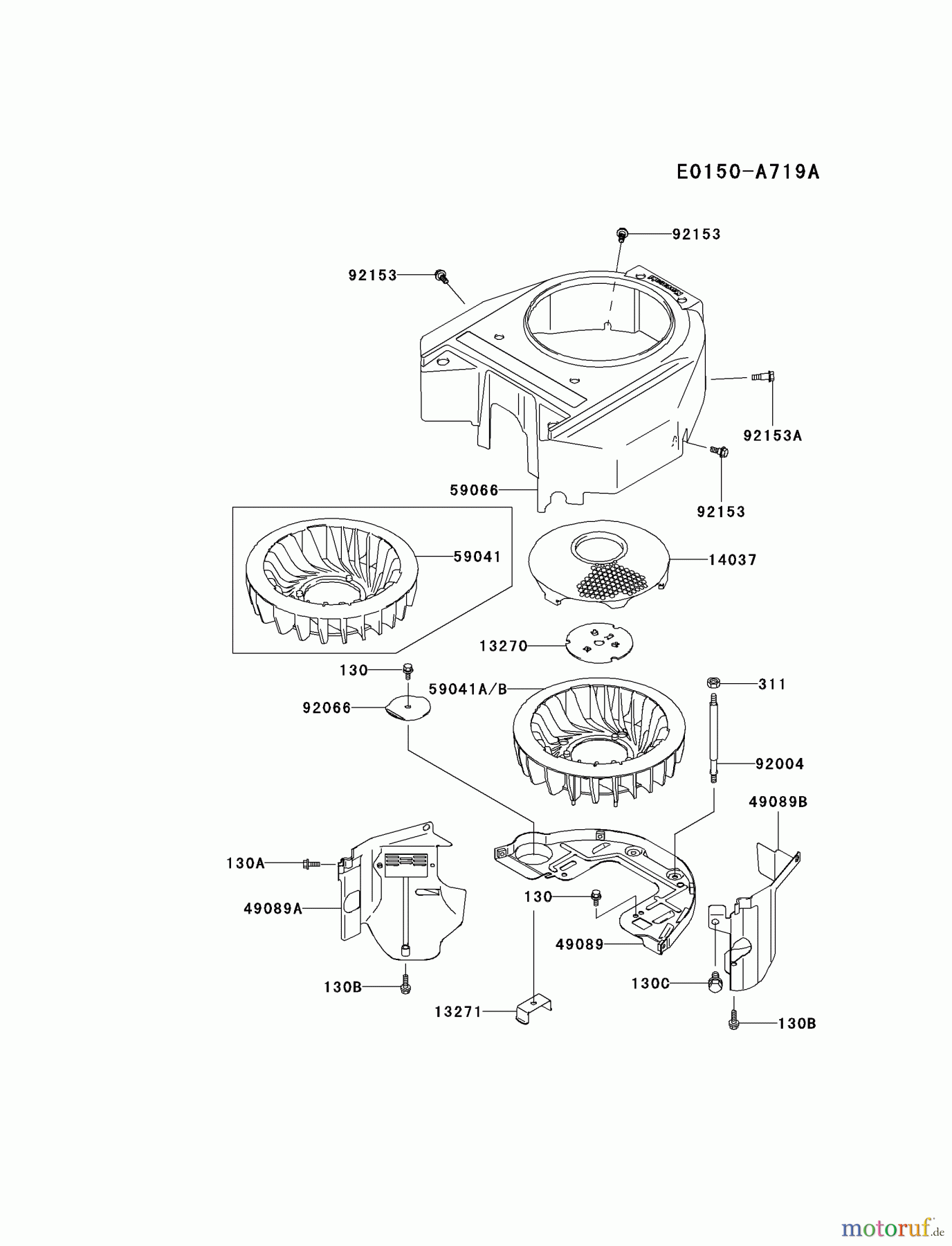  Kawasaki Motoren Motoren Vertikal FA210V - AS02 bis FH641V - DS24 FH541V-DS23 - Kawasaki FH541V 4-Stroke Engine COOLING-EQUIPMENT #1