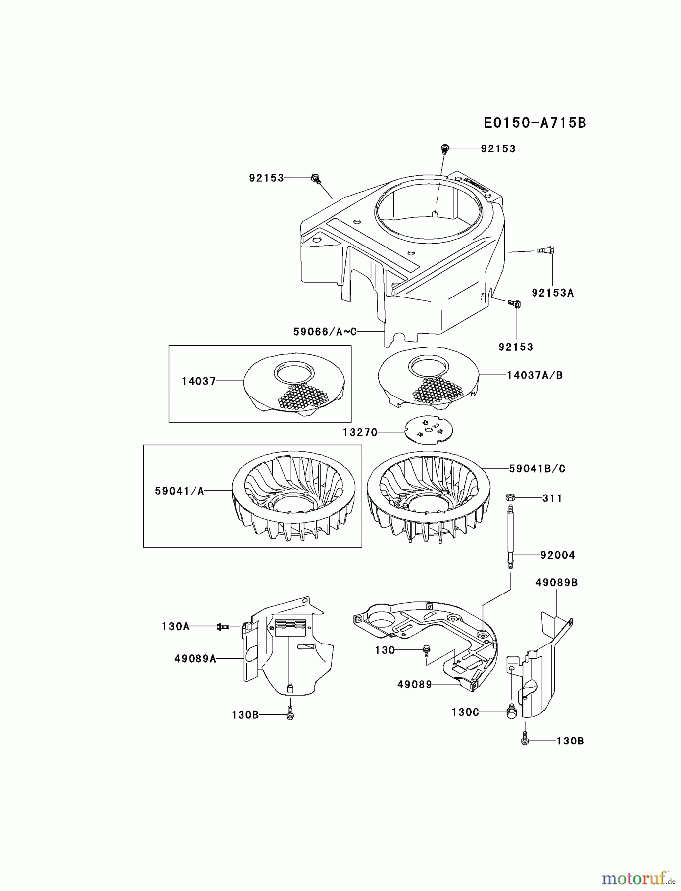  Kawasaki Motoren Motoren Vertikal FA210V - AS02 bis FH641V - DS24 FH541V-CS27 - Kawasaki FH541V 4-Stroke Engine COOLING-EQUIPMENT