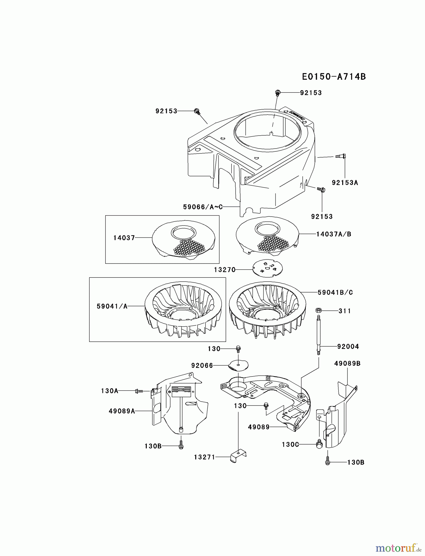  Kawasaki Motoren Motoren Vertikal FA210V - AS02 bis FH641V - DS24 FH541V-BS30 - Kawasaki FH541V 4-Stroke Engine COOLING-EQUIPMENT