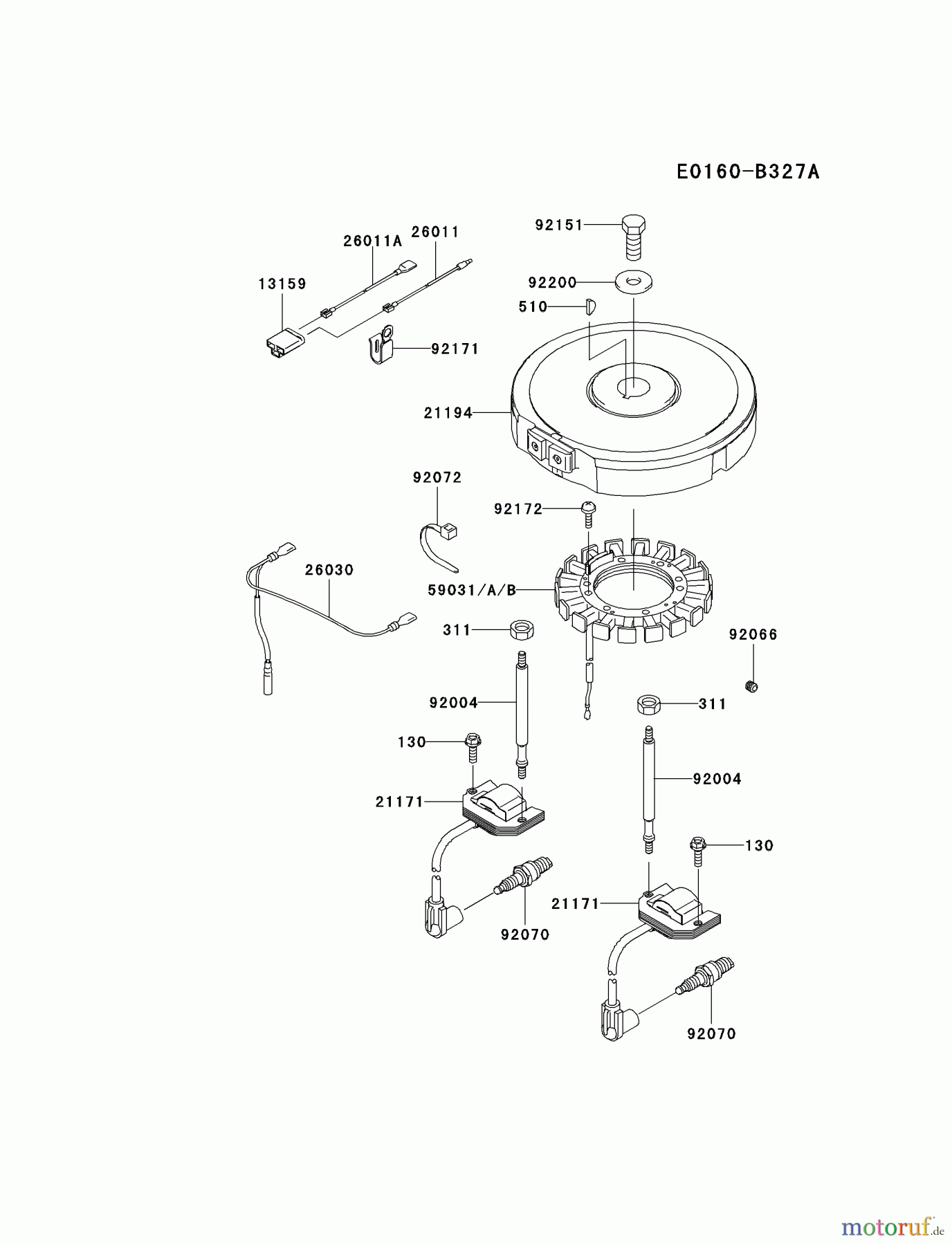  Kawasaki Motoren Motoren Vertikal FA210V - AS02 bis FH641V - DS24 FH541V-DS38 - Kawasaki FH541V 4-Stroke Engine ELECTRIC-EQUIPMENT