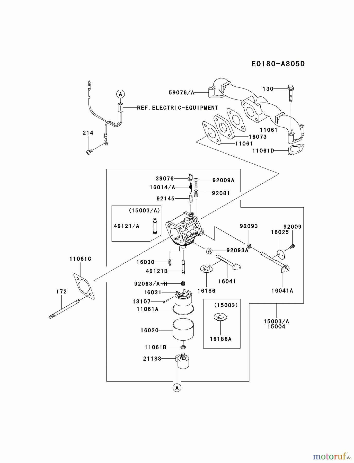  Kawasaki Motoren Motoren Vertikal FA210V - AS02 bis FH641V - DS24 FH541V-BS41 - Kawasaki FH541V 4-Stroke Engine CARBURETOR