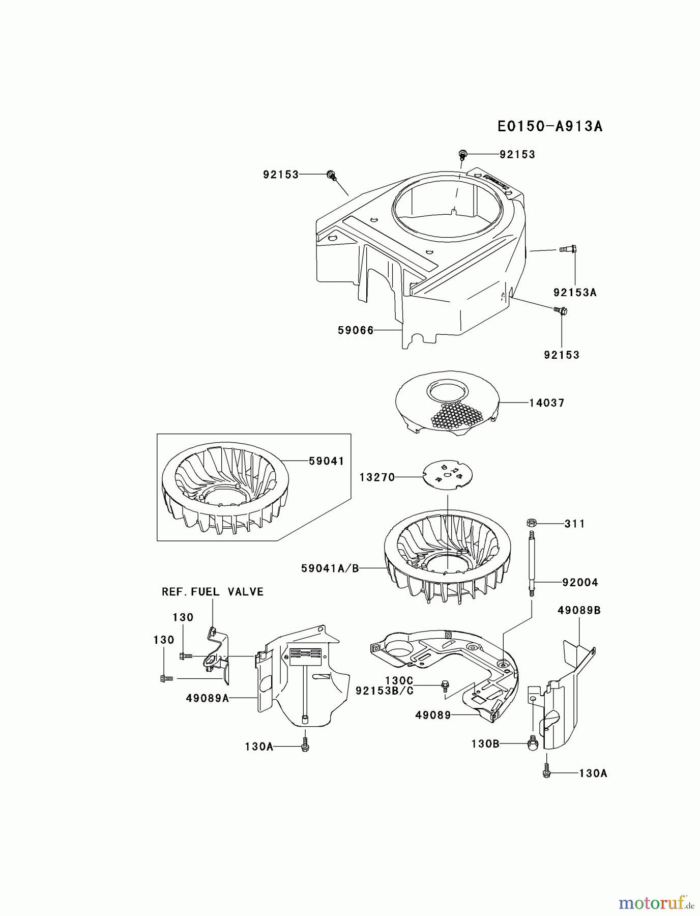  Kawasaki Motoren Motoren Vertikal FA210V - AS02 bis FH641V - DS24 FH541V-DS33 - Kawasaki FH541V 4-Stroke Engine COOLING-EQUIPMENT