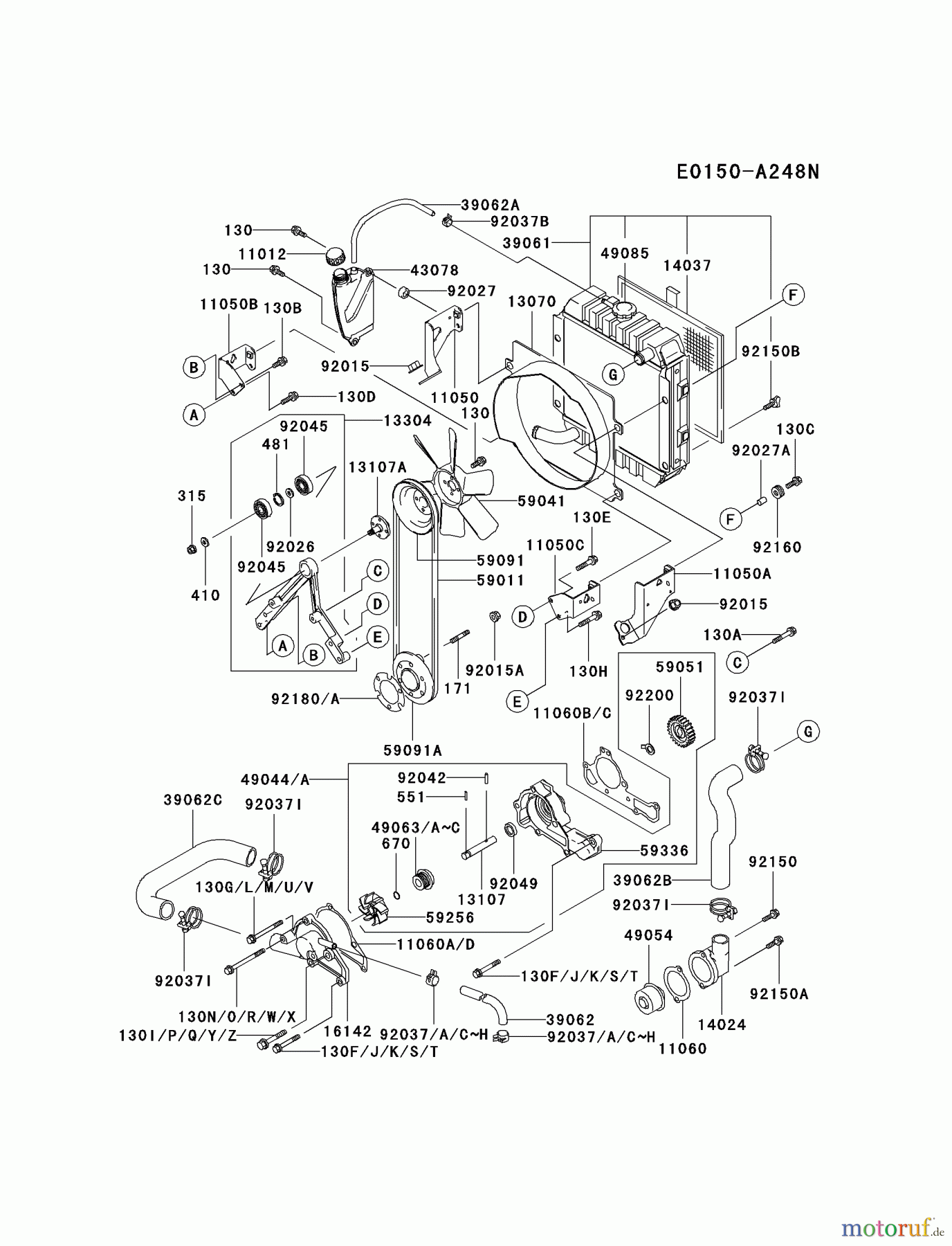  Kawasaki Motoren Motoren, Horizontal FD620D-BS19 - Kawasaki FD620D 4-Stroke Engine COOLING-EQUIPMENT #1