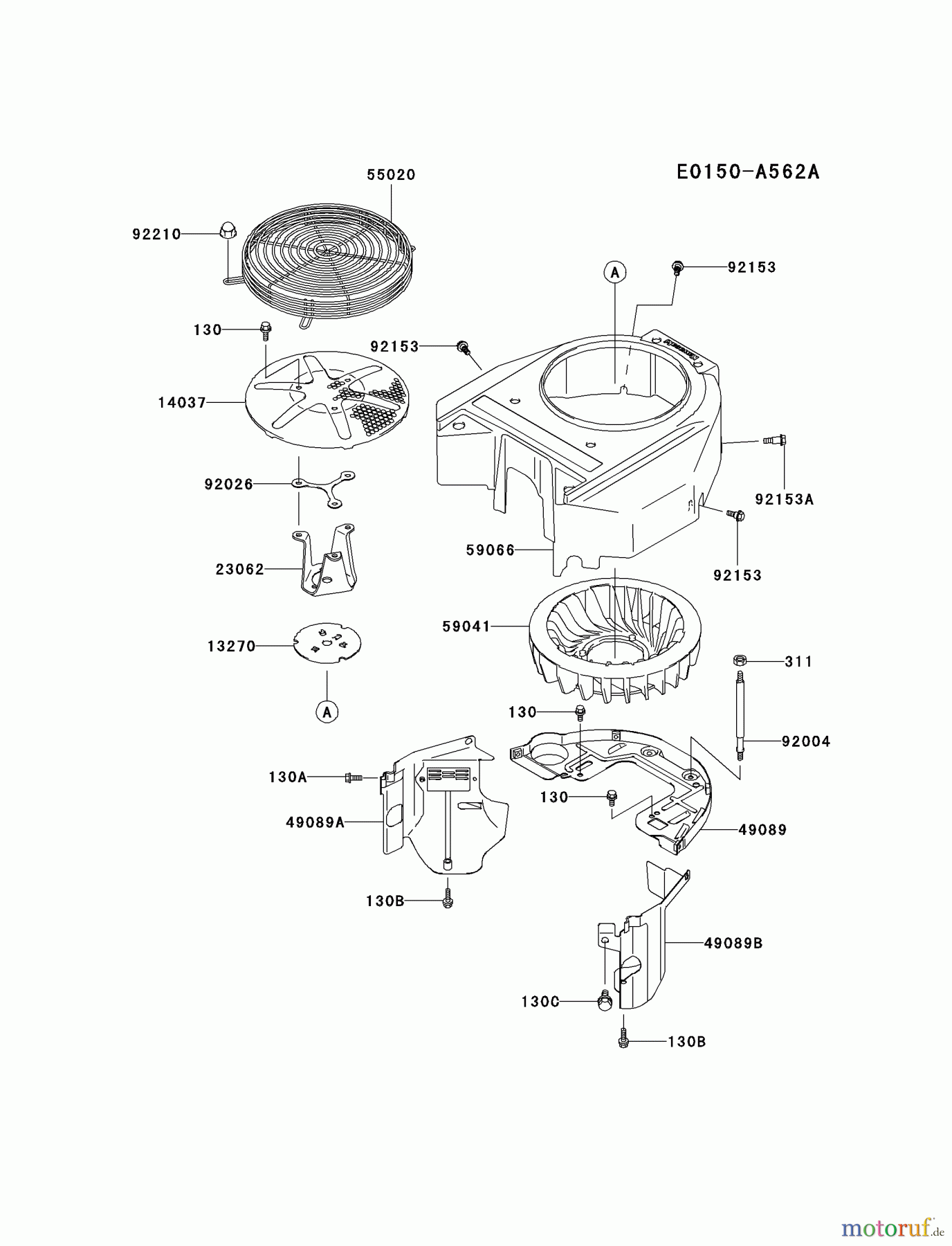  Kawasaki Motoren Motoren Vertikal FA210V - AS02 bis FH641V - DS24 FH580V-AS30 - Kawasaki FH580V 4-Stroke Engine COOLING-EQUIPMENT