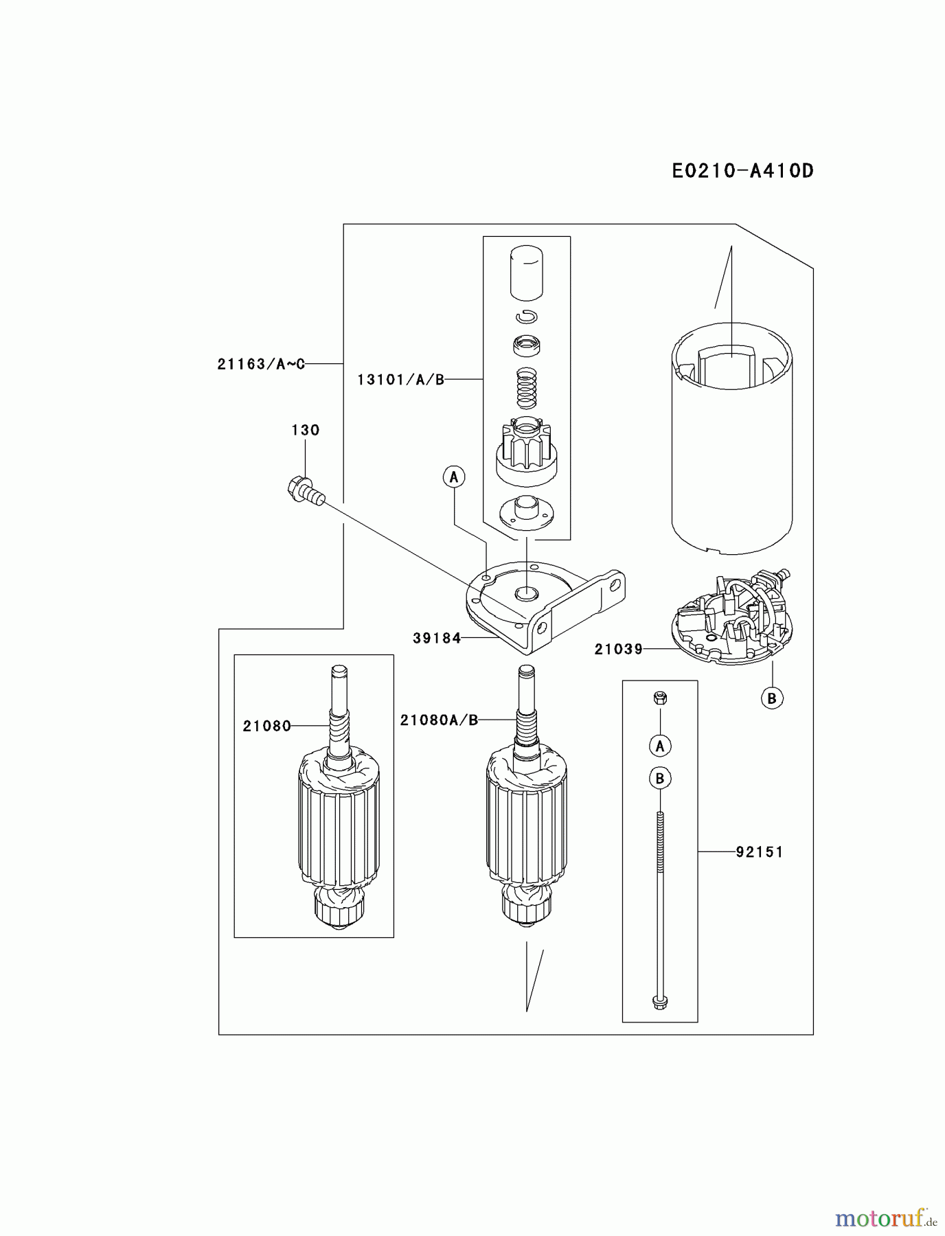  Kawasaki Motoren Motoren Vertikal FA210V - AS02 bis FH641V - DS24 FH580V-BS40 - Kawasaki FH580V 4-Stroke Engine STARTER