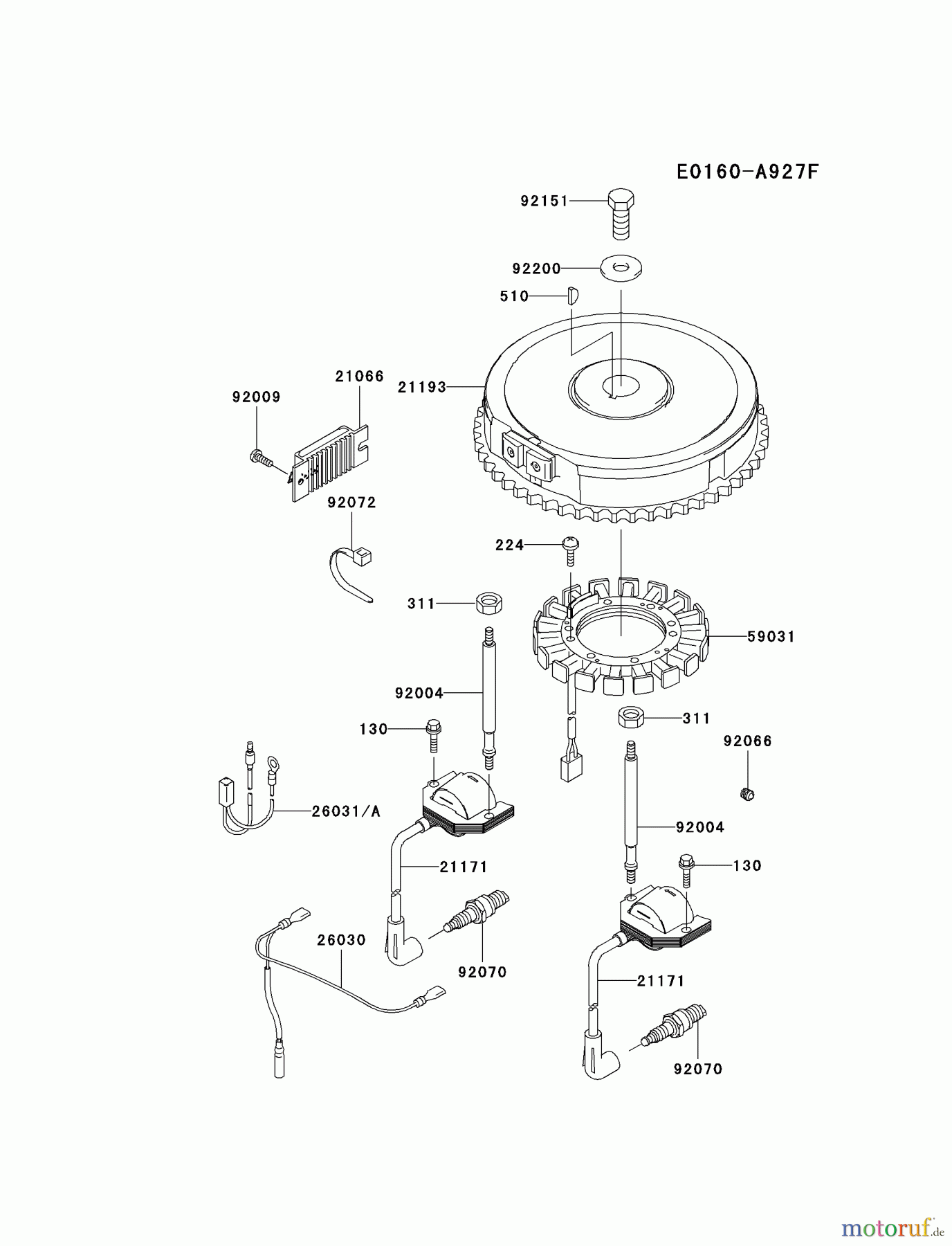  Kawasaki Motoren Motoren Vertikal FA210V - AS02 bis FH641V - DS24 FH580V-CS20 - Kawasaki FH580V 4-Stroke Engine ELECTRIC-EQUIPMENT