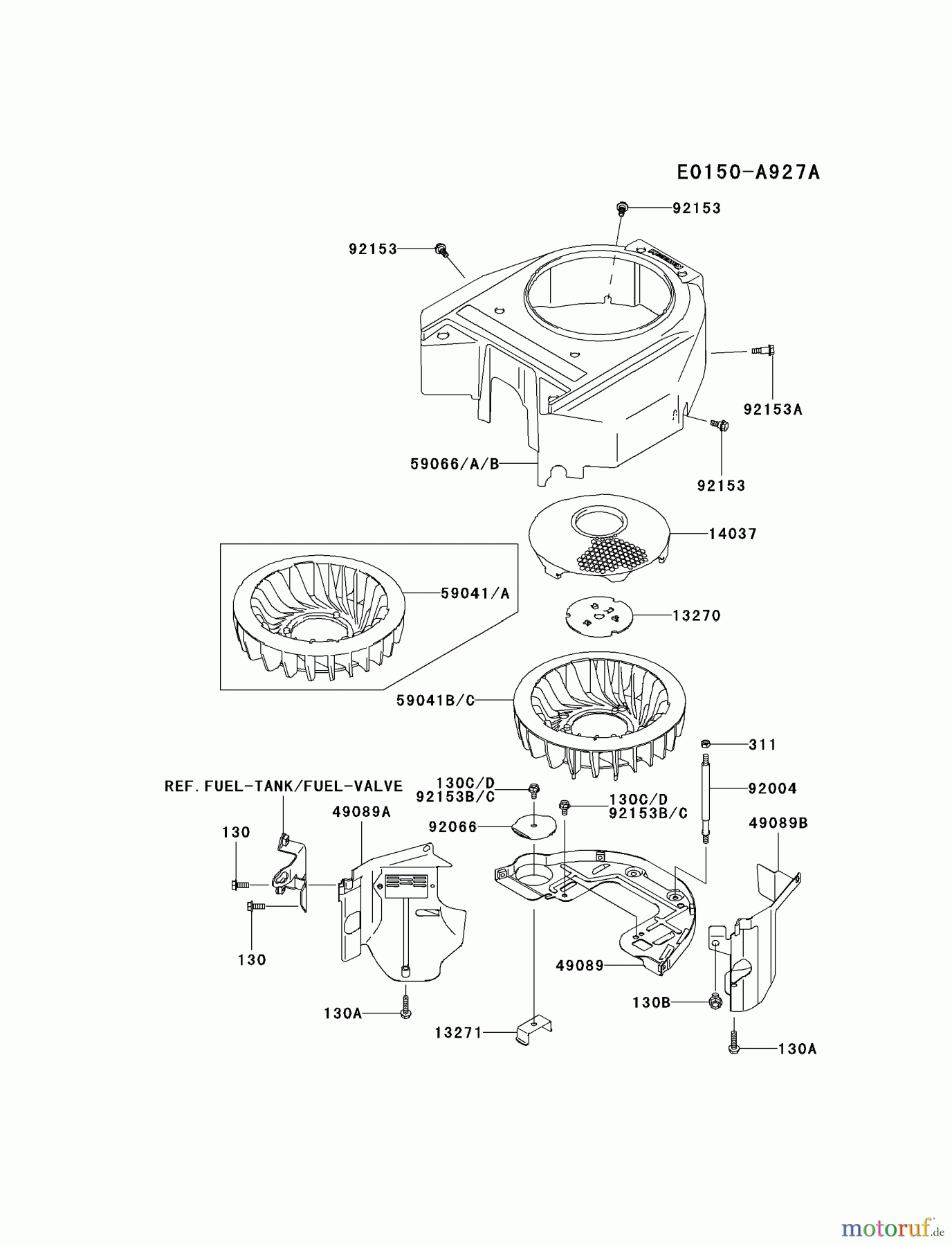  Kawasaki Motoren Motoren Vertikal FA210V - AS02 bis FH641V - DS24 FH580V-AS34 - Kawasaki FH580V 4-Stroke Engine COOLING-EQUIPMENT