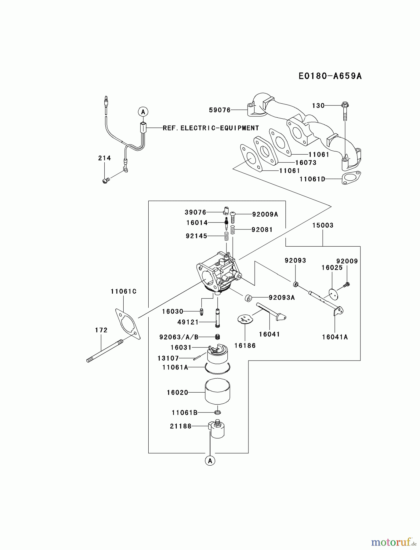  Kawasaki Motoren Motoren Vertikal FA210V - AS02 bis FH641V - DS24 FH580V-CS35 - Kawasaki FH580V 4-Stroke Engine CARBURETOR