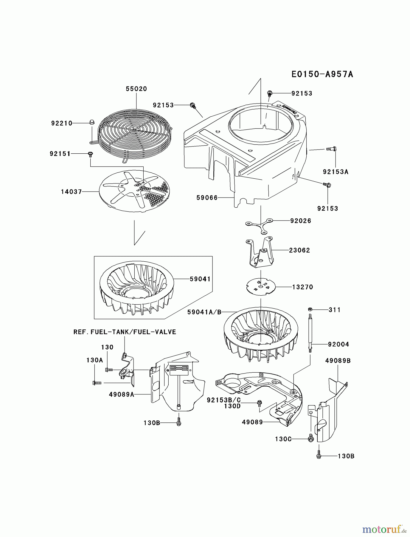  Kawasaki Motoren Motoren Vertikal FA210V - AS02 bis FH641V - DS24 FH580V-BS36 - Kawasaki FH580V 4-Stroke Engine COOLING-EQUIPMENT