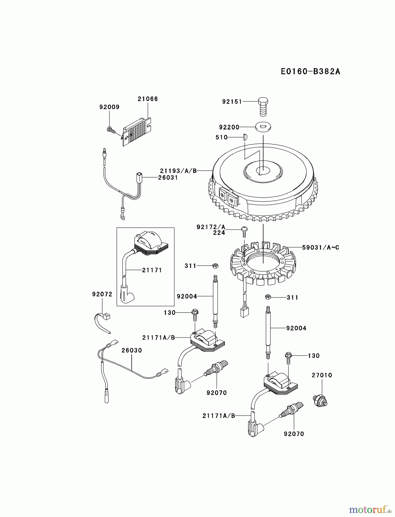  Kawasaki Motoren Motoren Vertikal FA210V - AS02 bis FH641V - DS24 FH580V-BS36 - Kawasaki FH580V 4-Stroke Engine ELECTRIC-EQUIPMENT