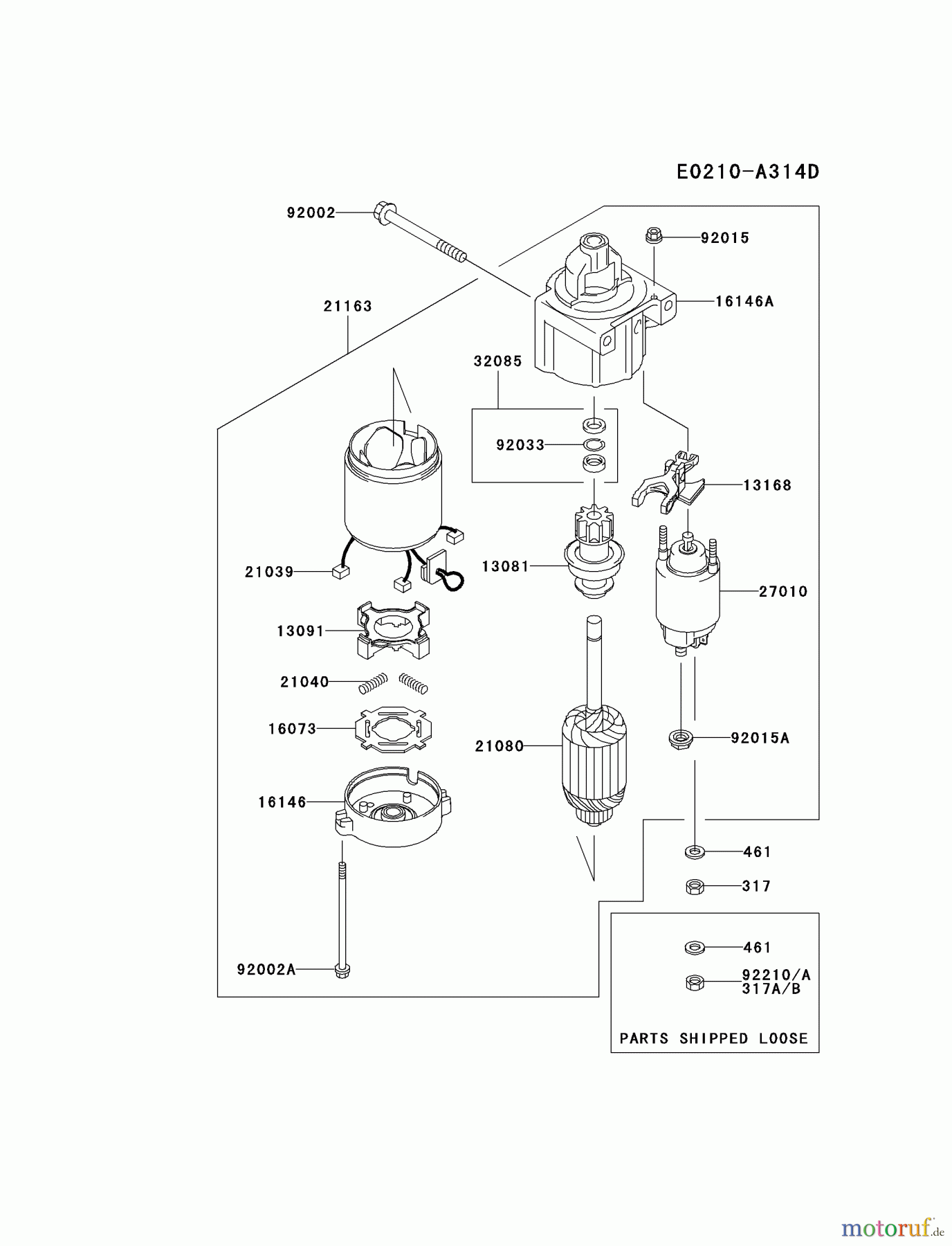  Kawasaki Motoren Motoren Vertikal FA210V - AS02 bis FH641V - DS24 FH580V-AS37 - Kawasaki FH580V 4-Stroke Engine STARTER