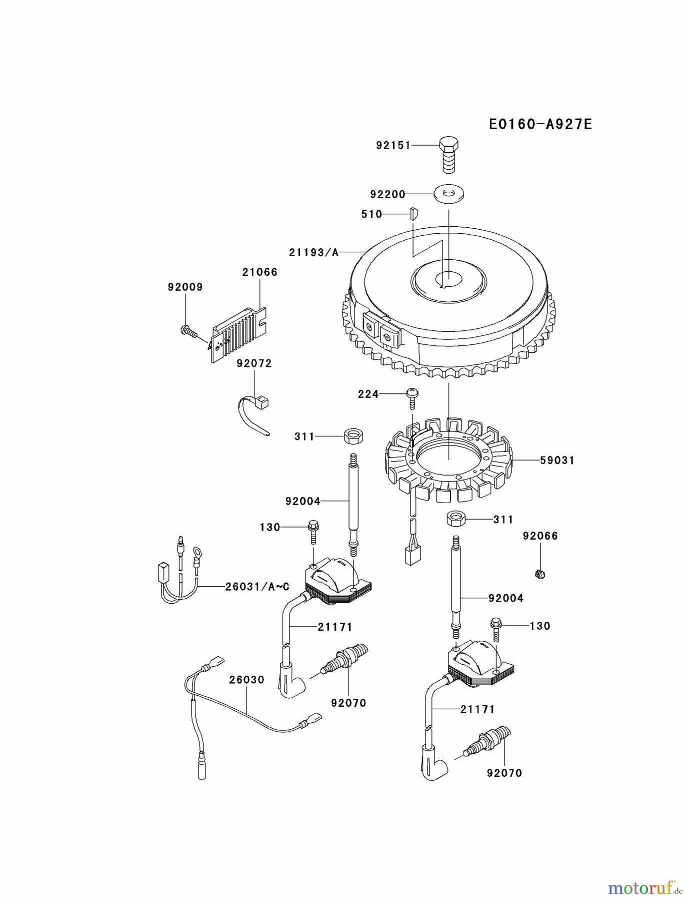  Kawasaki Motoren Motoren Vertikal FA210V - AS02 bis FH641V - DS24 FH580V-AS28 - Kawasaki FH580V 4-Stroke Engine ELECTRIC-EQUIPMENT