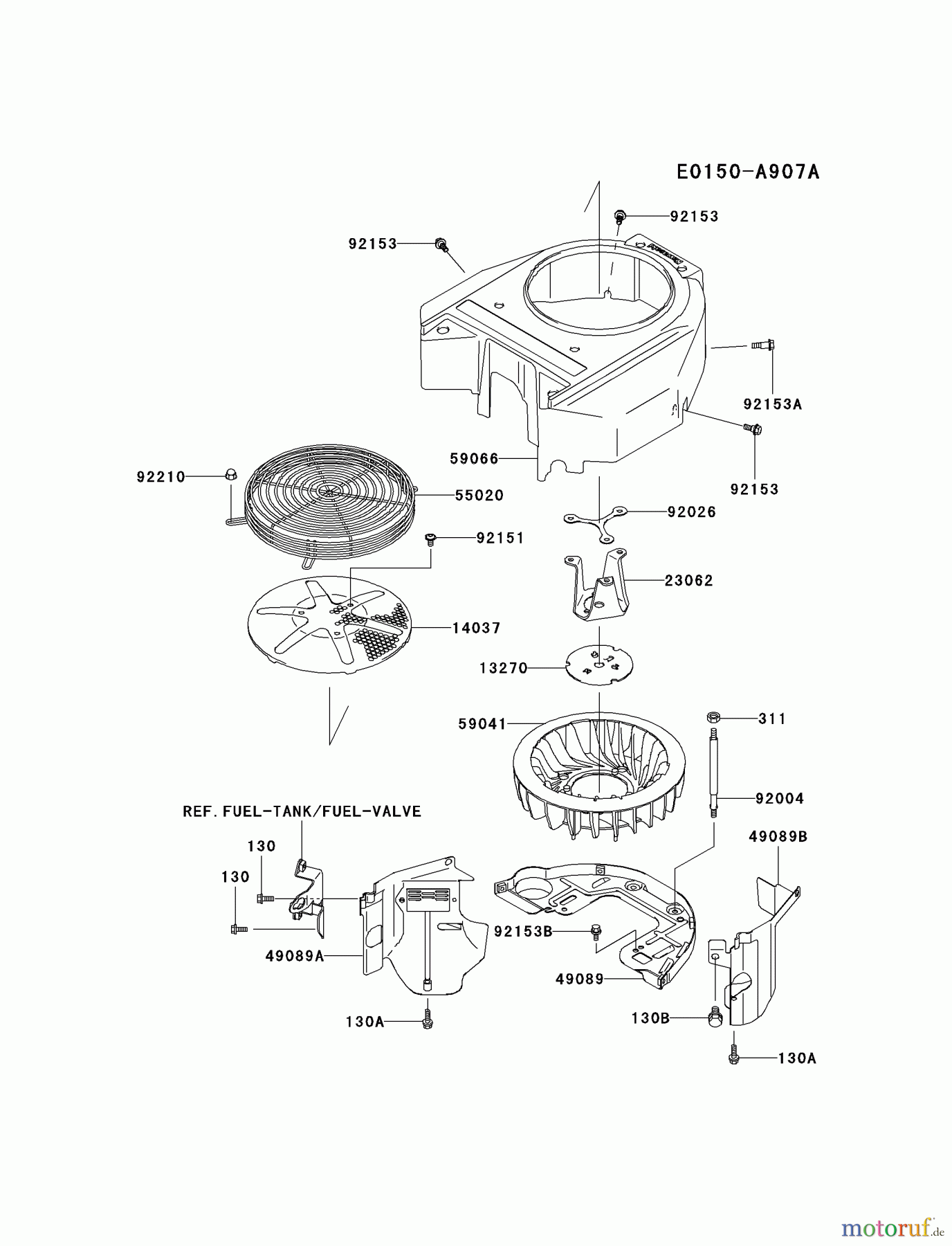  Kawasaki Motoren Motoren Vertikal FA210V - AS02 bis FH641V - DS24 FH580V-FS30 - Kawasaki FH580V 4-Stroke Engine COOLING-EQUIPMENT