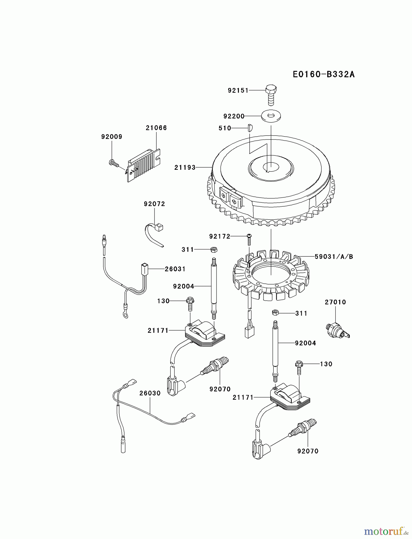  Kawasaki Motoren Motoren Vertikal FA210V - AS02 bis FH641V - DS24 FH580V-DS29 - Kawasaki FH580V 4-Stroke Engine ELECTRIC-EQUIPMENT