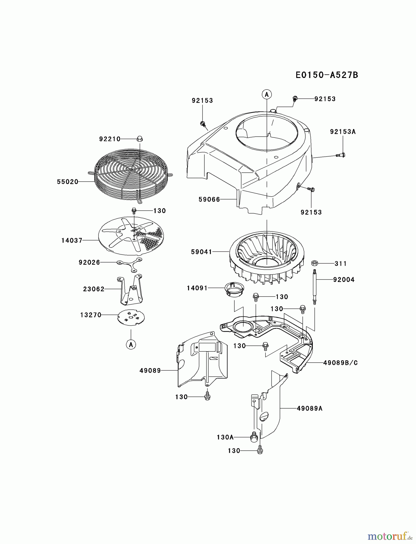  Kawasaki Motoren Motoren Vertikal FH641V - DS25 bis FS481V - BS13 FH721V-AS23 - Kawasaki FH721V 4-Stroke Engine COOLING-EQUIPMENT