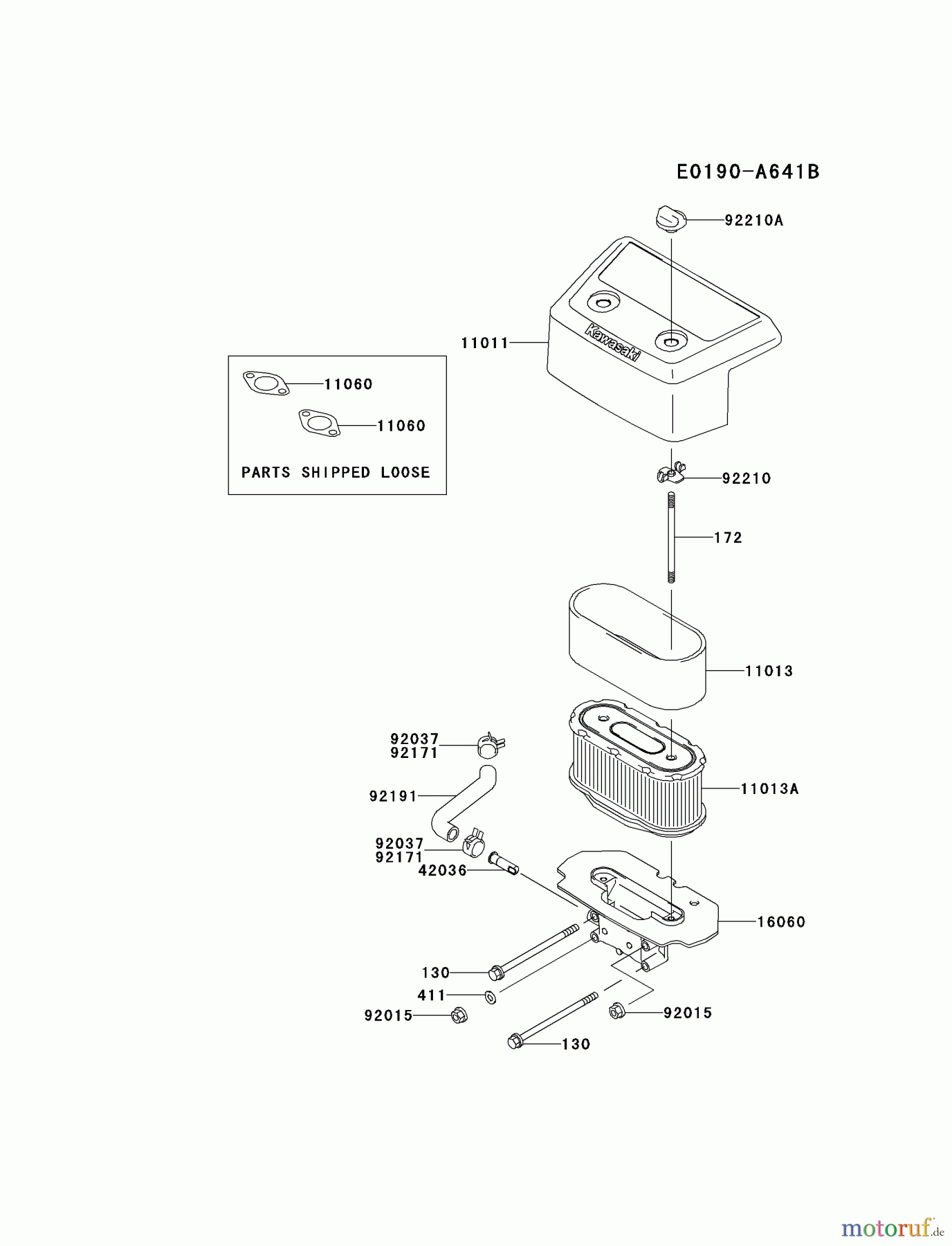  Kawasaki Motoren Motoren Vertikal FA210V - AS02 bis FH641V - DS24 FH601V-CS17 - Kawasaki FH601V 4-Stroke Engine AIR-FILTER/MUFFLER
